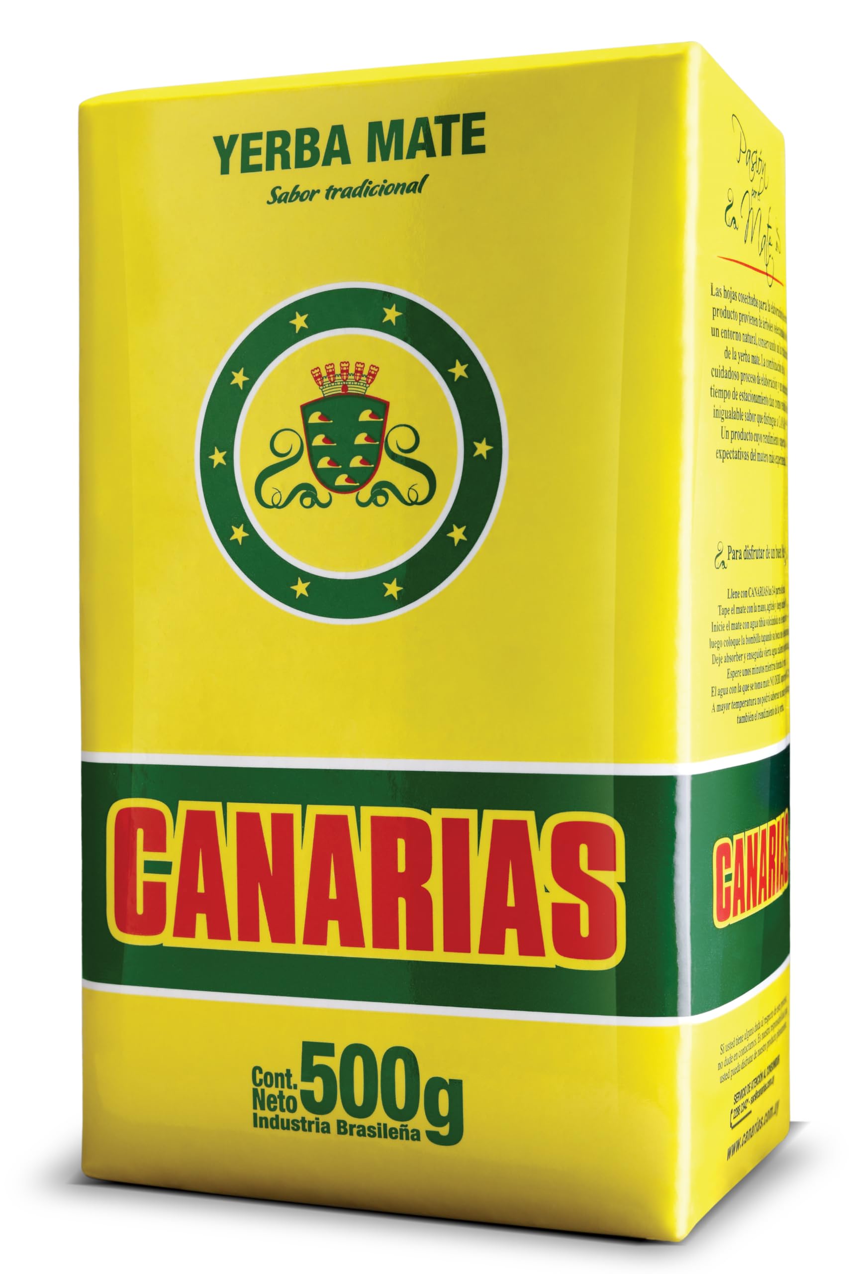 Canarias Yerba Mate – 500g | Traditional Uruguayan Loose Leaf Tea | Fine Cut, No Stems, Strong & Bold Flavor