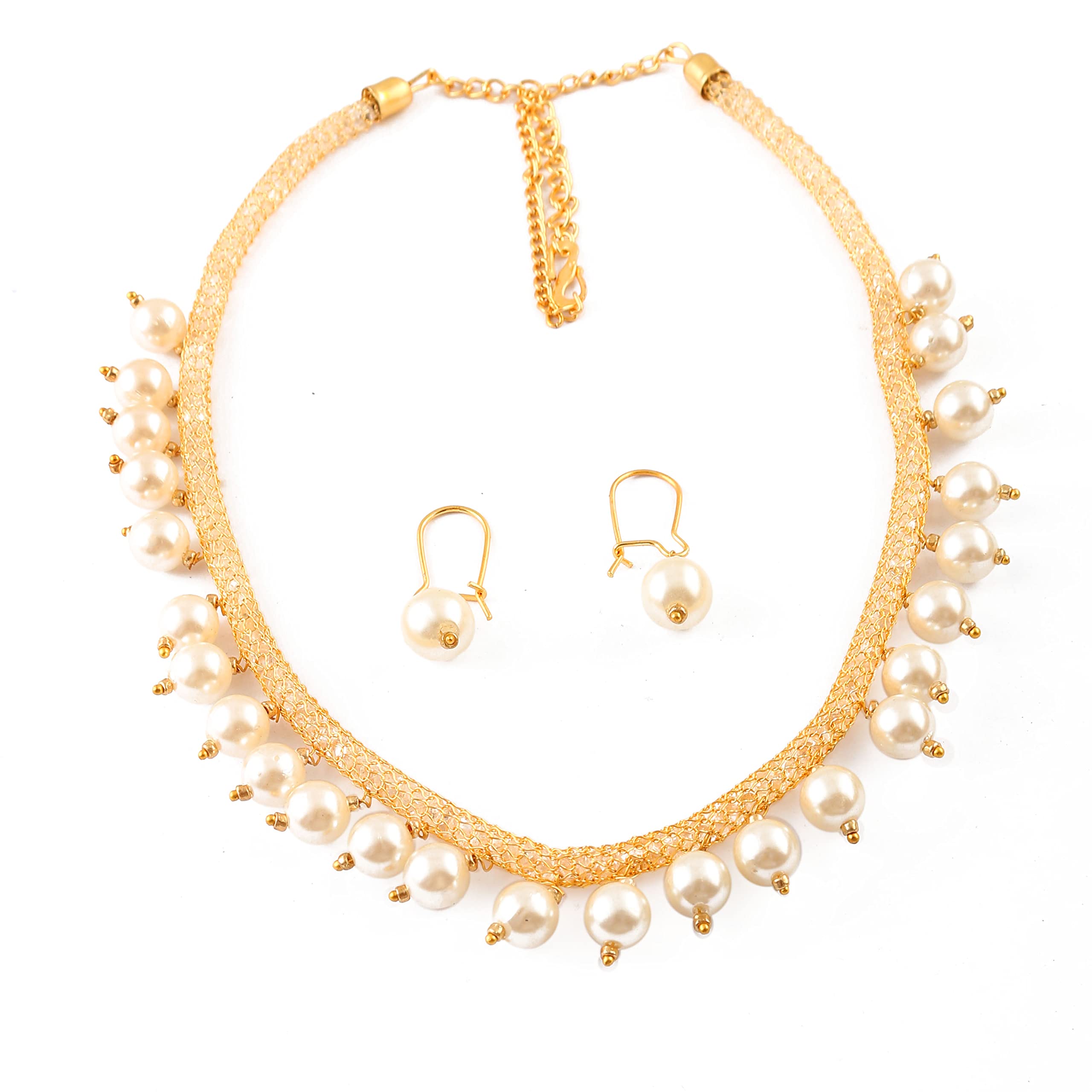 Necklace Gold Plated Ad Cz Pearl Multi-Color Multi String Handmade Beaded Multiple Row Statement Acrylic Beads Fancy Jewelry Set For Women & Girls-image-20