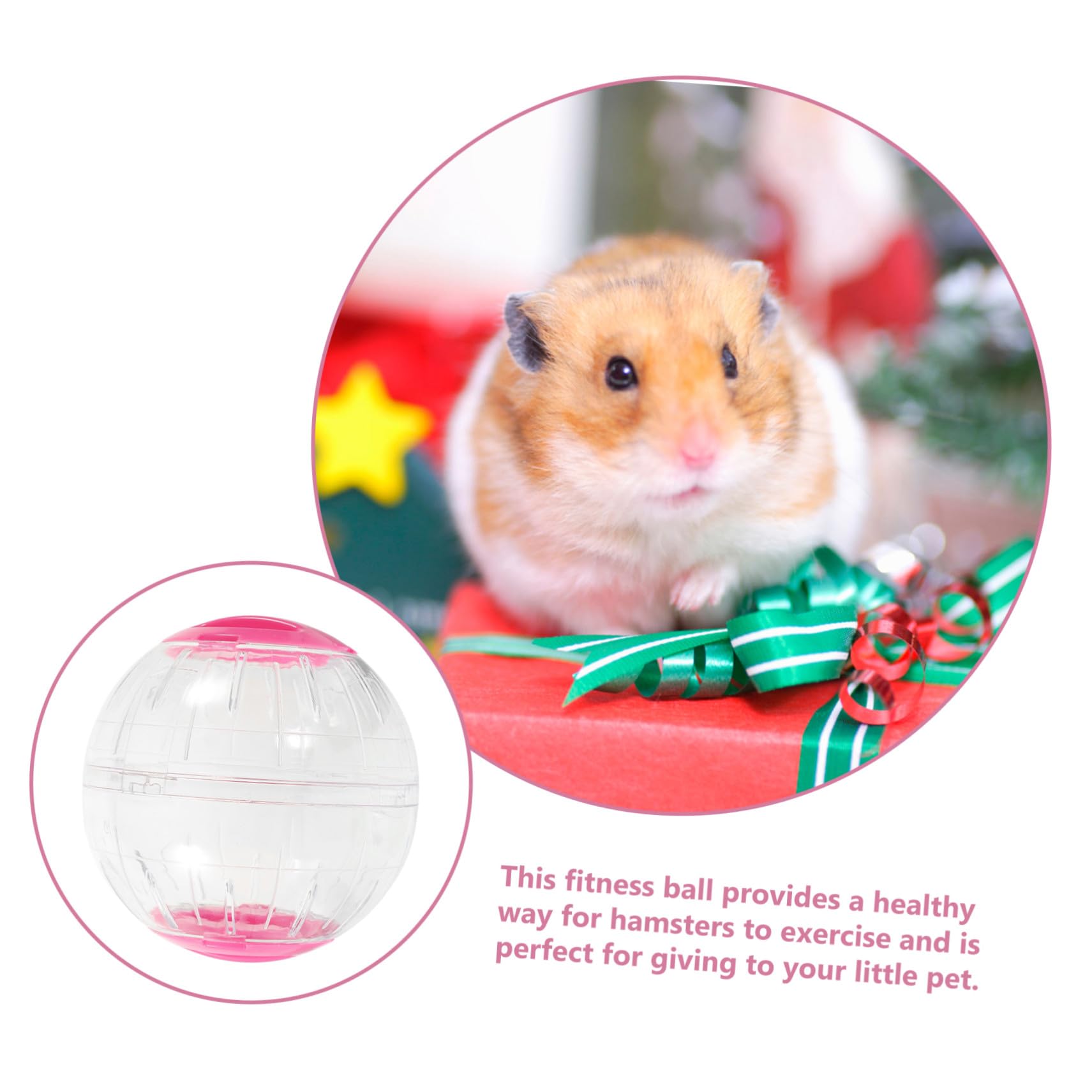 SUPVOX Boule Roulante de Hamster Transparente Anti-Fuite 4pcs en Plastique | Forme Ronde, Usage Maison et Extérieur, Convient à Souris Gerbille, Lot de 4 Pièces