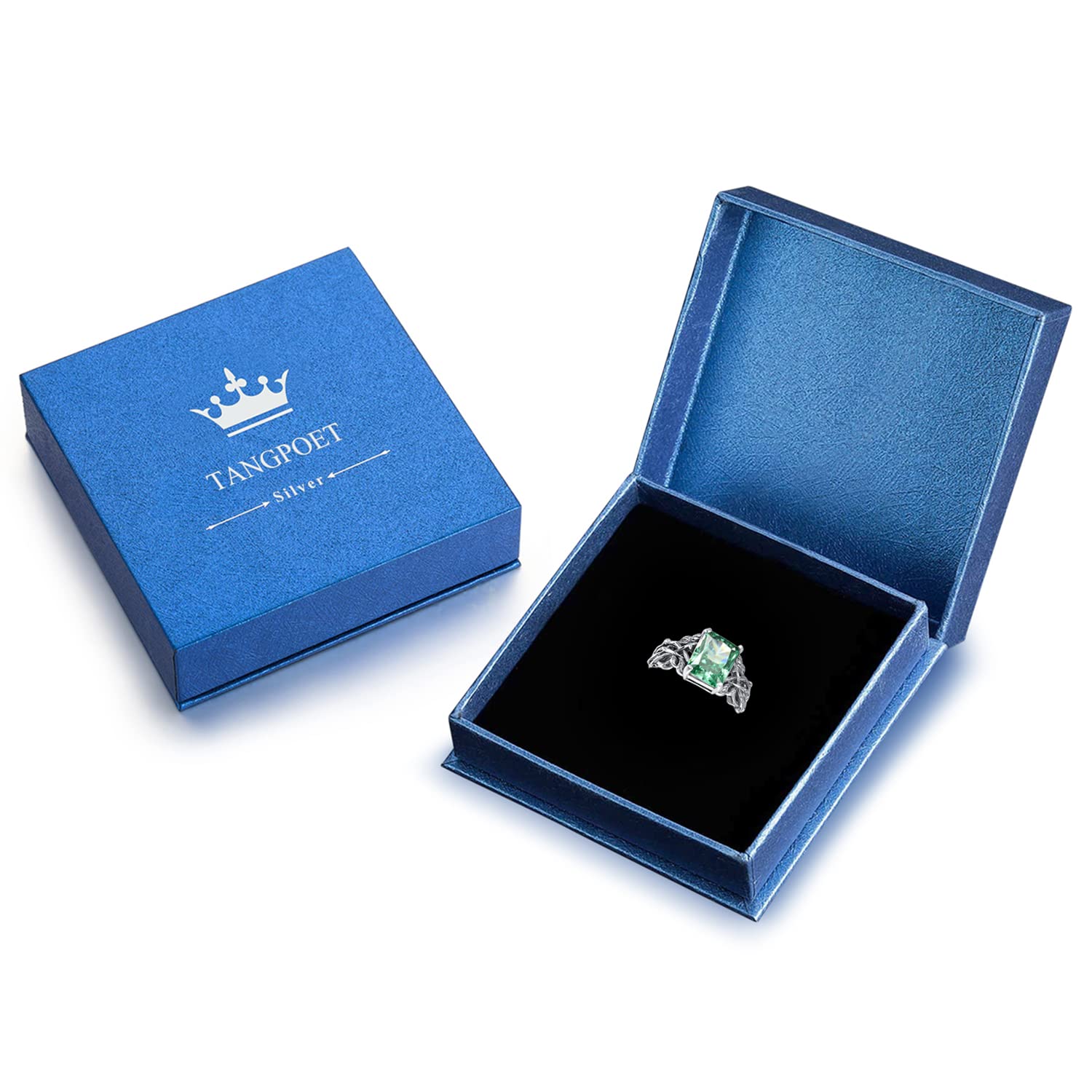 TANGPOET Damen Lebensbaum Ring Silber 925 Baum des Lebens Ring Verstellbar Kristall Schmuck Baum des Lebens Geschenke für Frauen Mädchen