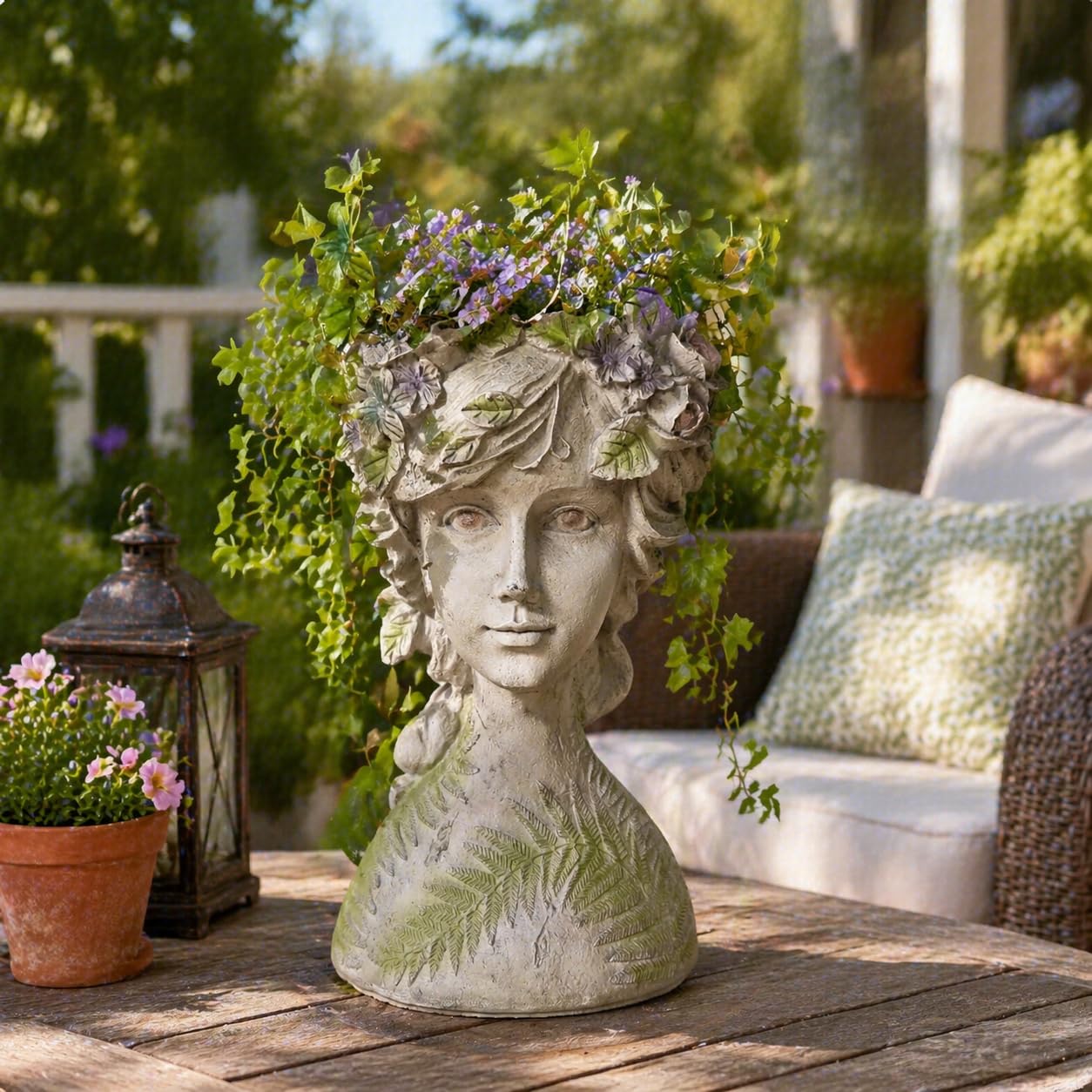 DiliComing Head-Planter Face-Planters Pot - 10 Inch Flower Pots Outdoor with Drainage Hole, Face Flower Pot Head Planter for Garden Decor, Gifts for Women and Housewarming Gift 6.5 x 6 x 10.2 Inch