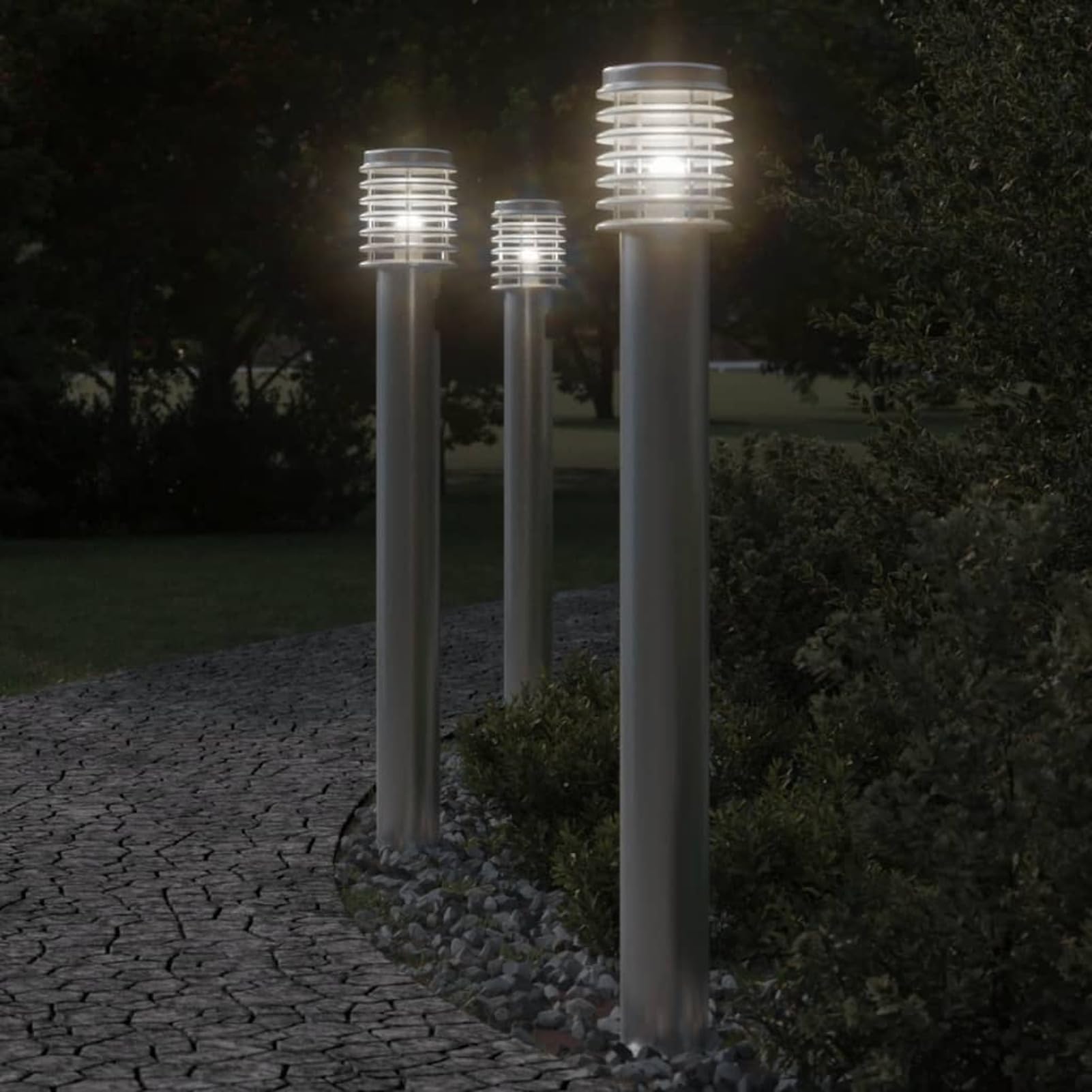 ZEYUAN Lampada da Terra per Esterni Argento 110 cm in Acciaio Inox,Lampade da Terra,Lampada da Terra Moderna,Lampade da Terra per Soggiorno-4006359