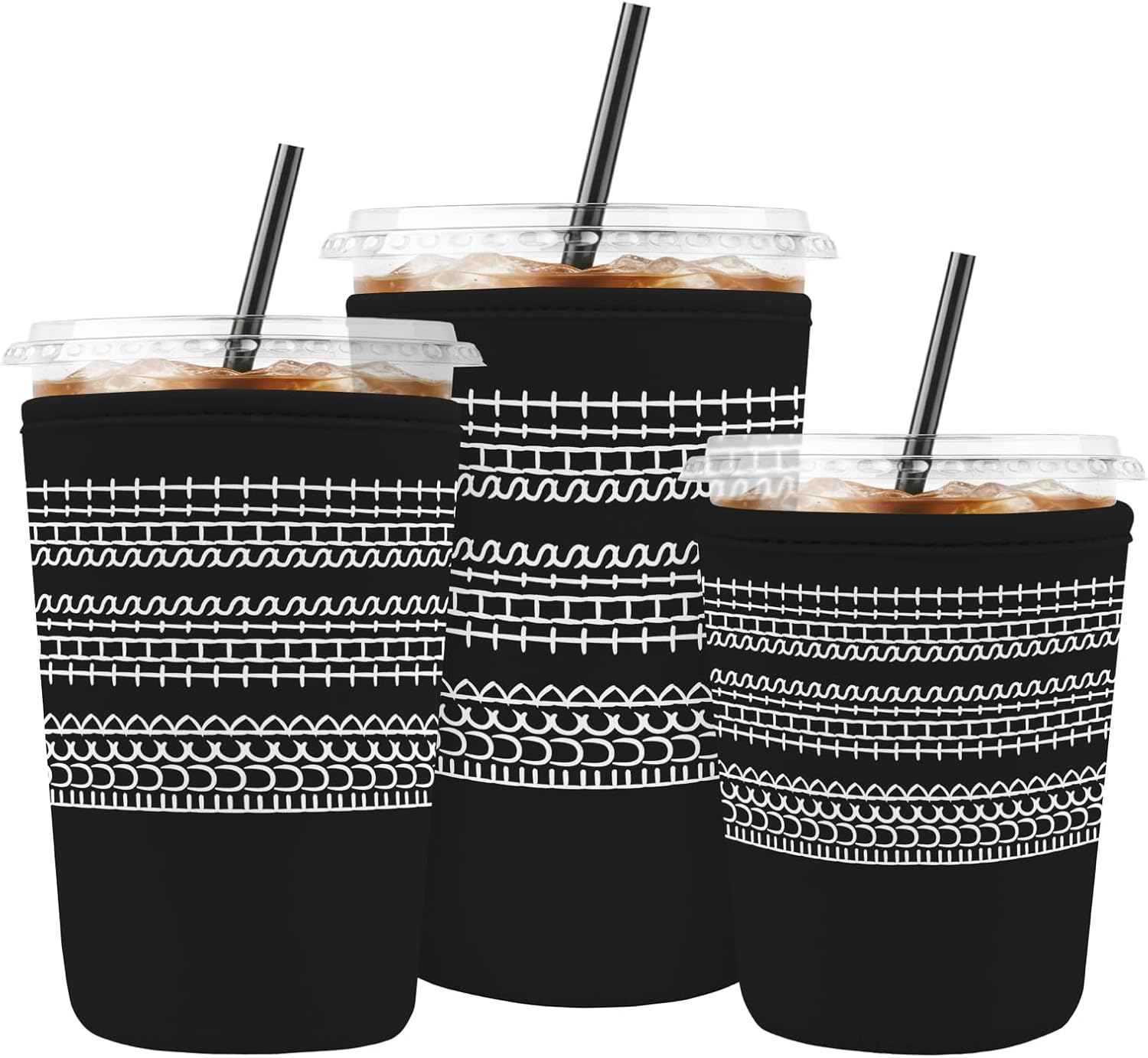 Iced Coffee Sleeve Reusable Neoprene Cup Sleeves, Letters