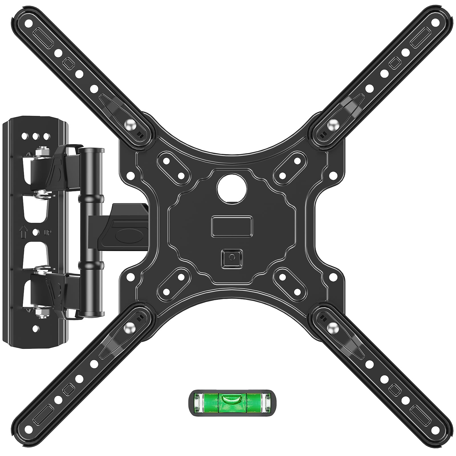 MOUNTUP TV Wall Mounts for Most 26-60 Inches TVs, Full Motion TV Bracket with Swivel and Extension, Articulating Arms, Tilt, Leveling, Single Stud Design, Max VESA 400x400mm up to 77lbs, MU0009
