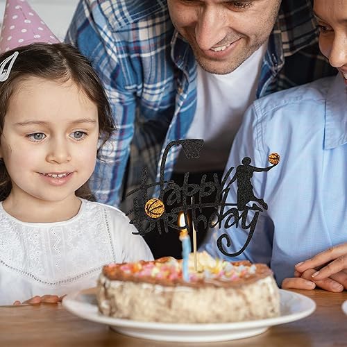 Miniatura 5 de Decoración de pastel de baloncesto con temática de baloncesto para hombres, deportes, niños, fiesta de cumpleaños, eventos deportivos, suministros