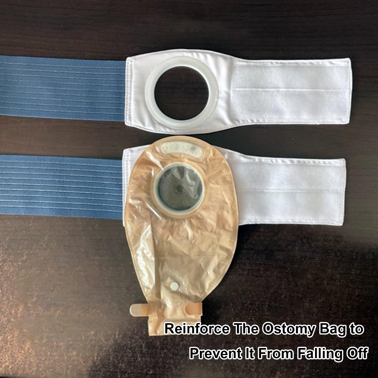 Cinturón Ostomía, Cinturón de Ostomía de Alta Elasticidad con Orificio de 7 Cm, Faja de Estoma Abdominal Ajustable, Reduce la Hernia Paraestomal y Refuerza las Bolsas(Large)