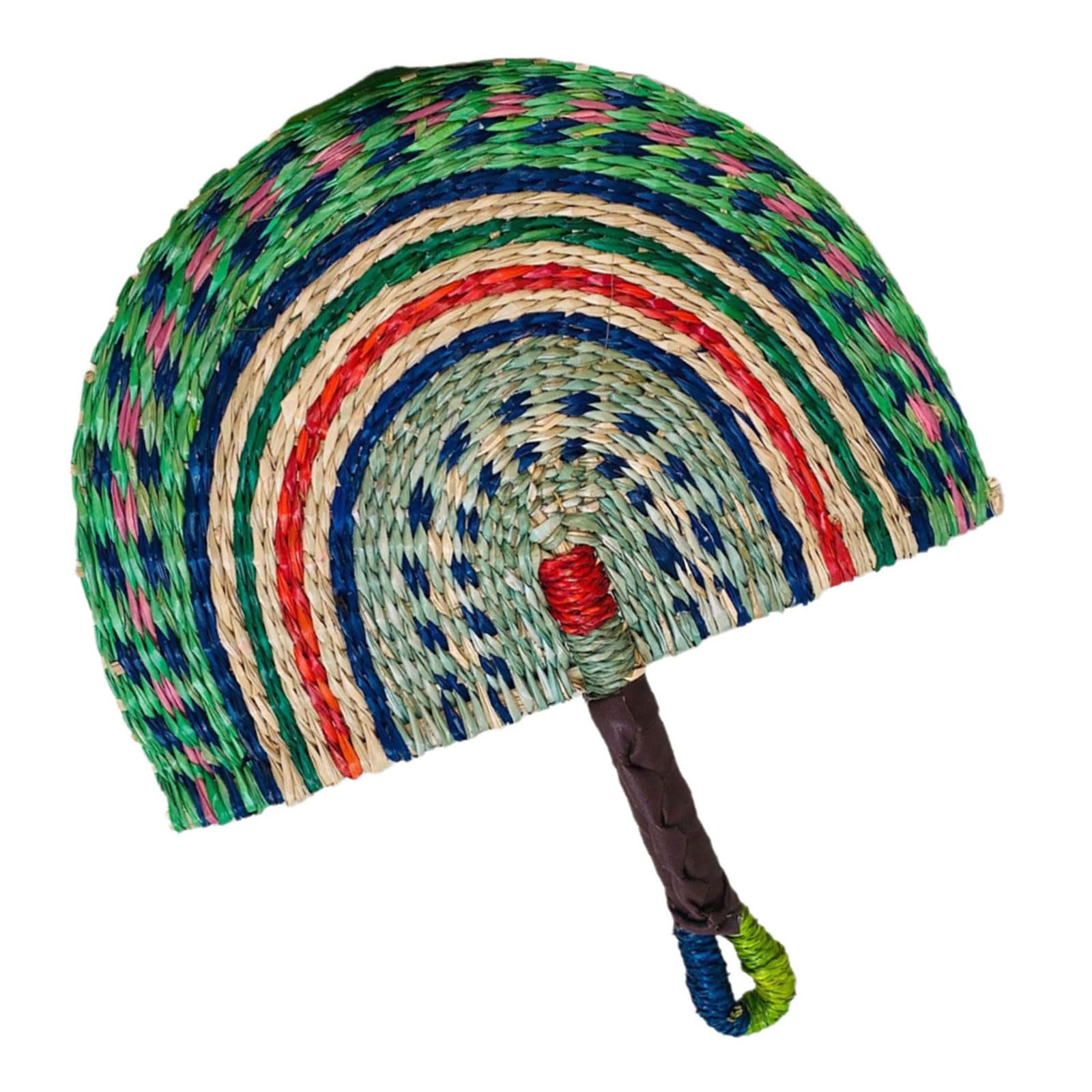 Colorful Grass Hand Fan Handwoven Straw Fan for Beach Holidays and Decorative Home Use Woven Hand
