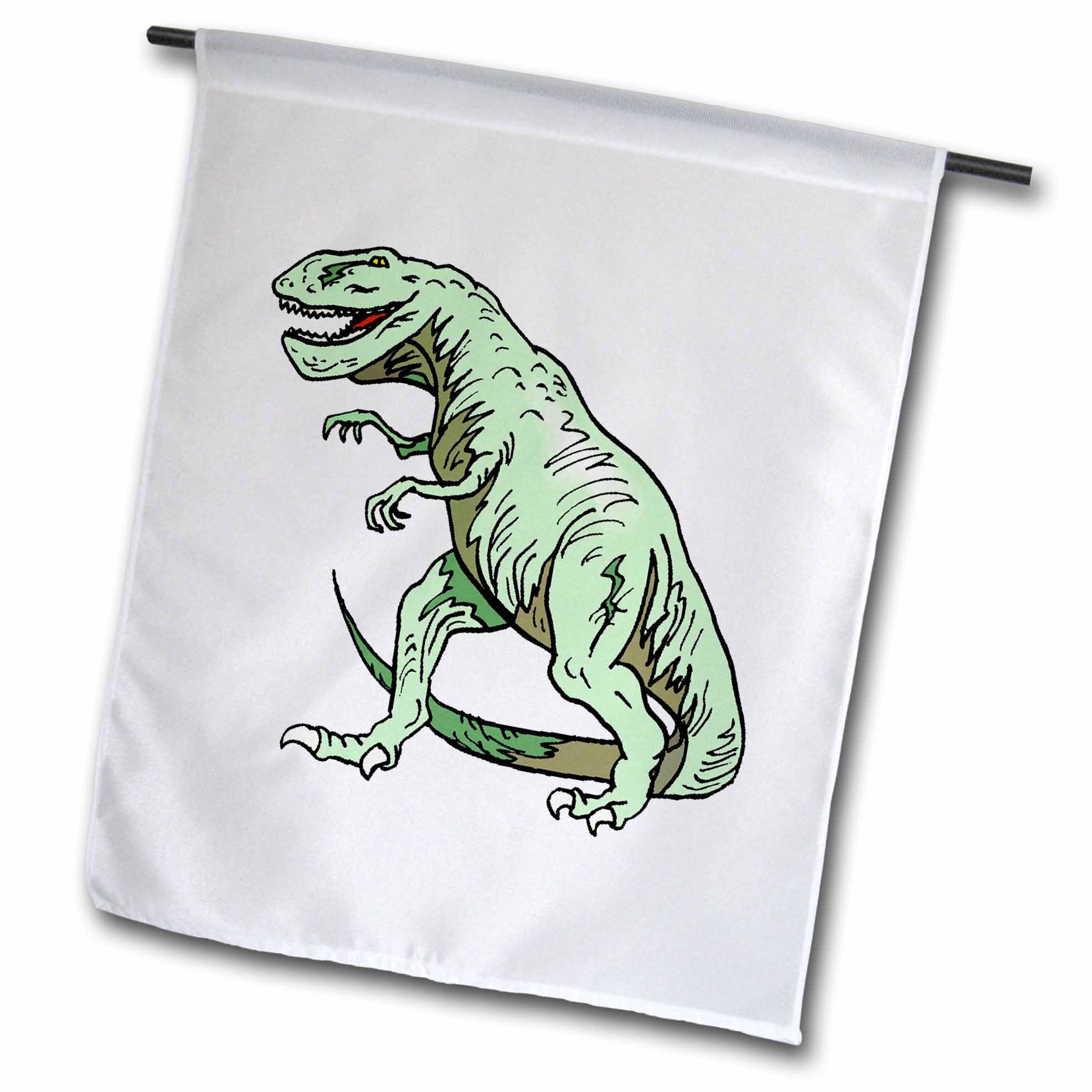 3dRose fl_41563_1 Green T Rex Dinosaur Garden Flag, 12 by 18-Inch