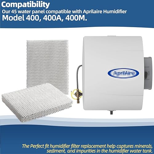 Miniatura 3 de 45 almohadillas de filtro de humidificador de repuesto para panel de agua compatible con modelos de humidificador Aprilaire para toda la casa 400,