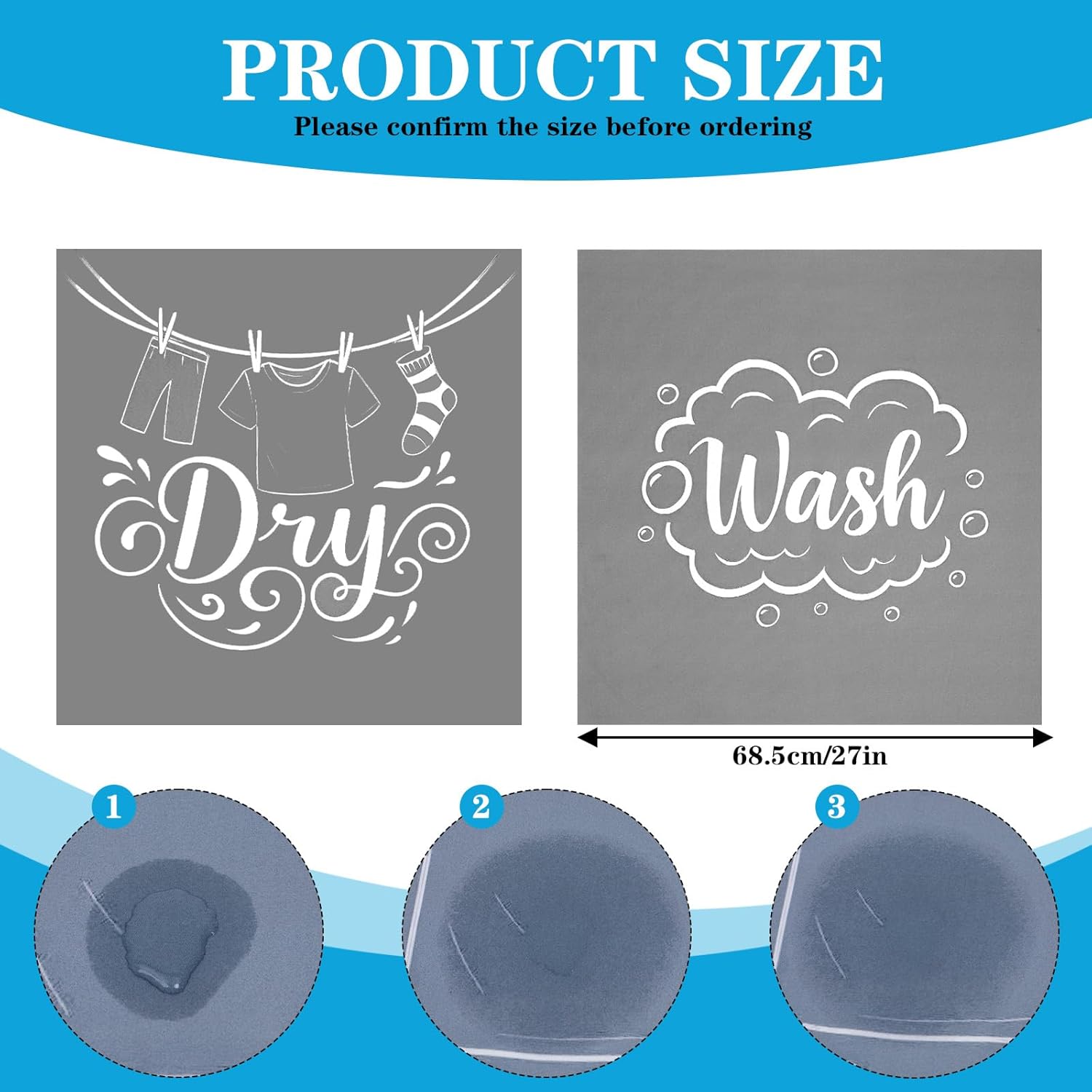 2 Pcs Washer and Dryer Covers for The Top, 27'' x 27'' Diatomite Rubber Washer and Dryer Topper Dust proof Non Slip Quick Drying for Laundry Room Kitchen