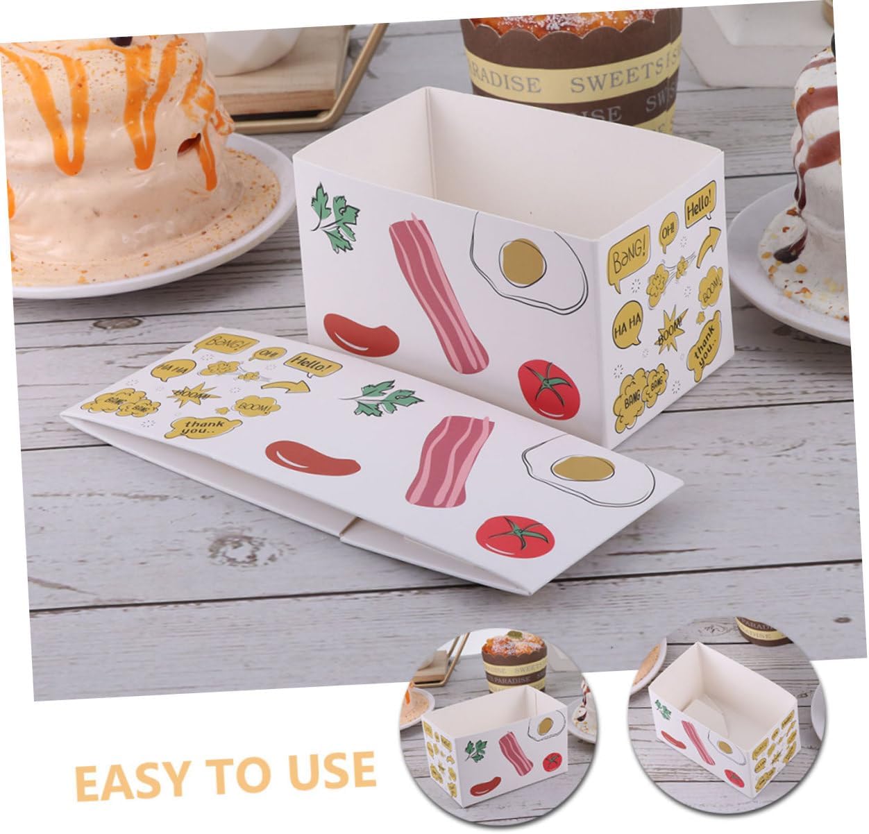 Alipis 10Pcs Sandwich Packing Boxes Paper Breakfast Containers for Toast and Pastries Food Boxes for Parties and Events for Homemade and Store Bought Sandwiches