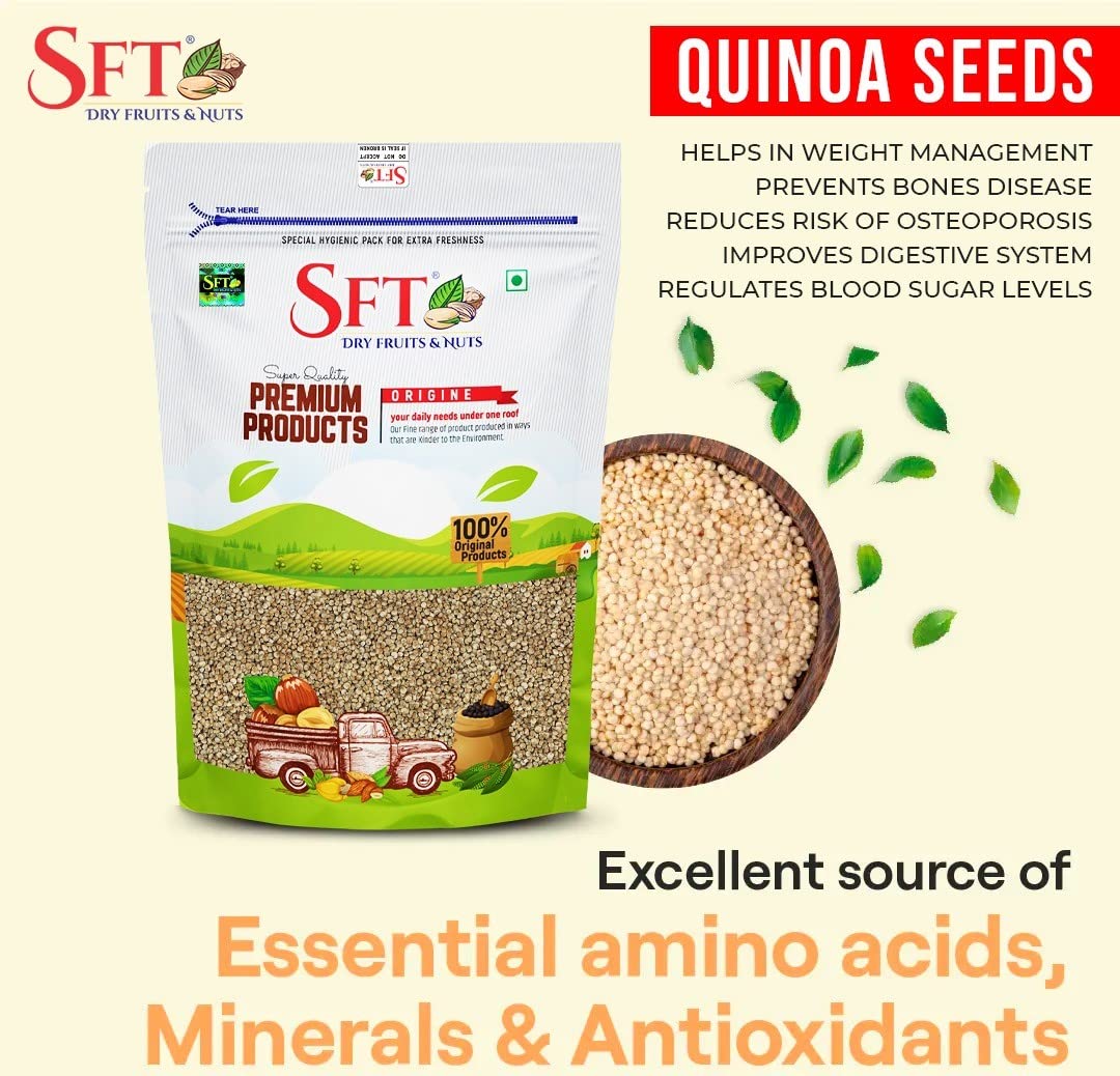 Buy Now Sft Premium White Quinoa Seeds 1Kg | Gluten-Free | Saponin F...