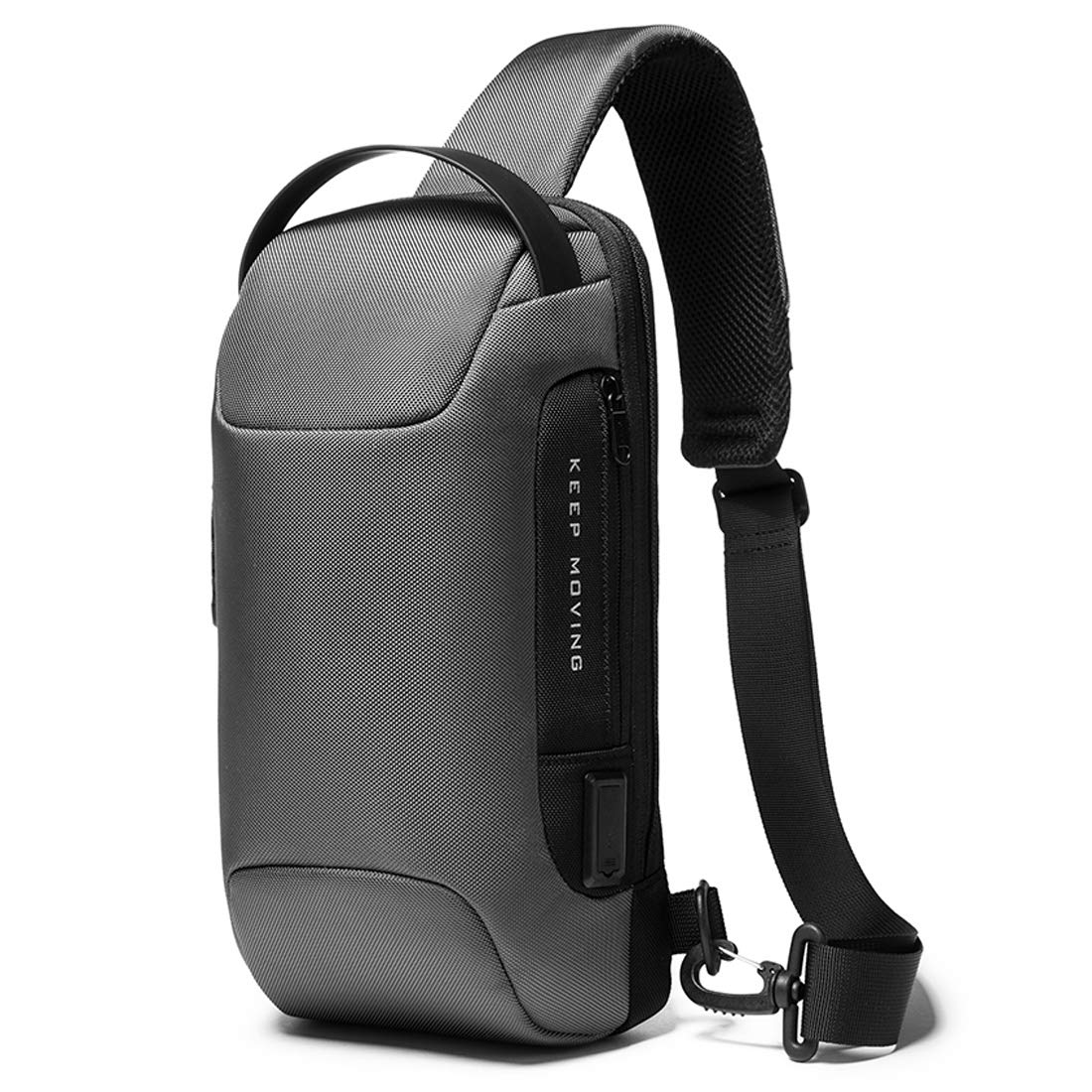 班歌＼ｂａｎｇｅ The Clownfish Men's And Women's Water & Scratch Resistant Anti Theft Sling Chest Standard Crossbody Shoulder Messenger Sling Bag With Usb Port Fits Up To 7.9 Inches Ipad (Grey), 6 l-picture-19