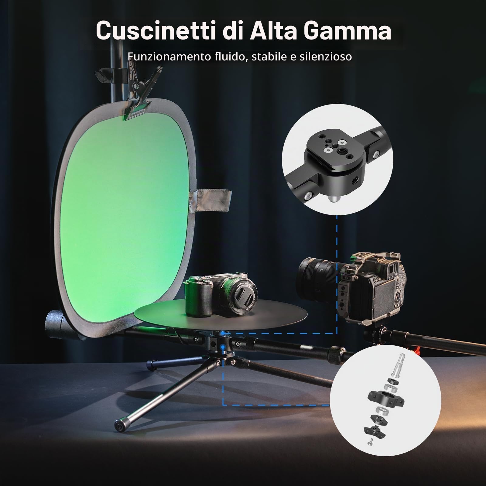 SMALLRIG Professional 12" 360° Photography Giradischi, Angolo di ripresa Regolabile, Piattaforma Rotante Video Portatile, con Piastra QR per Arca, per Fotografia di Prodotti - 4807