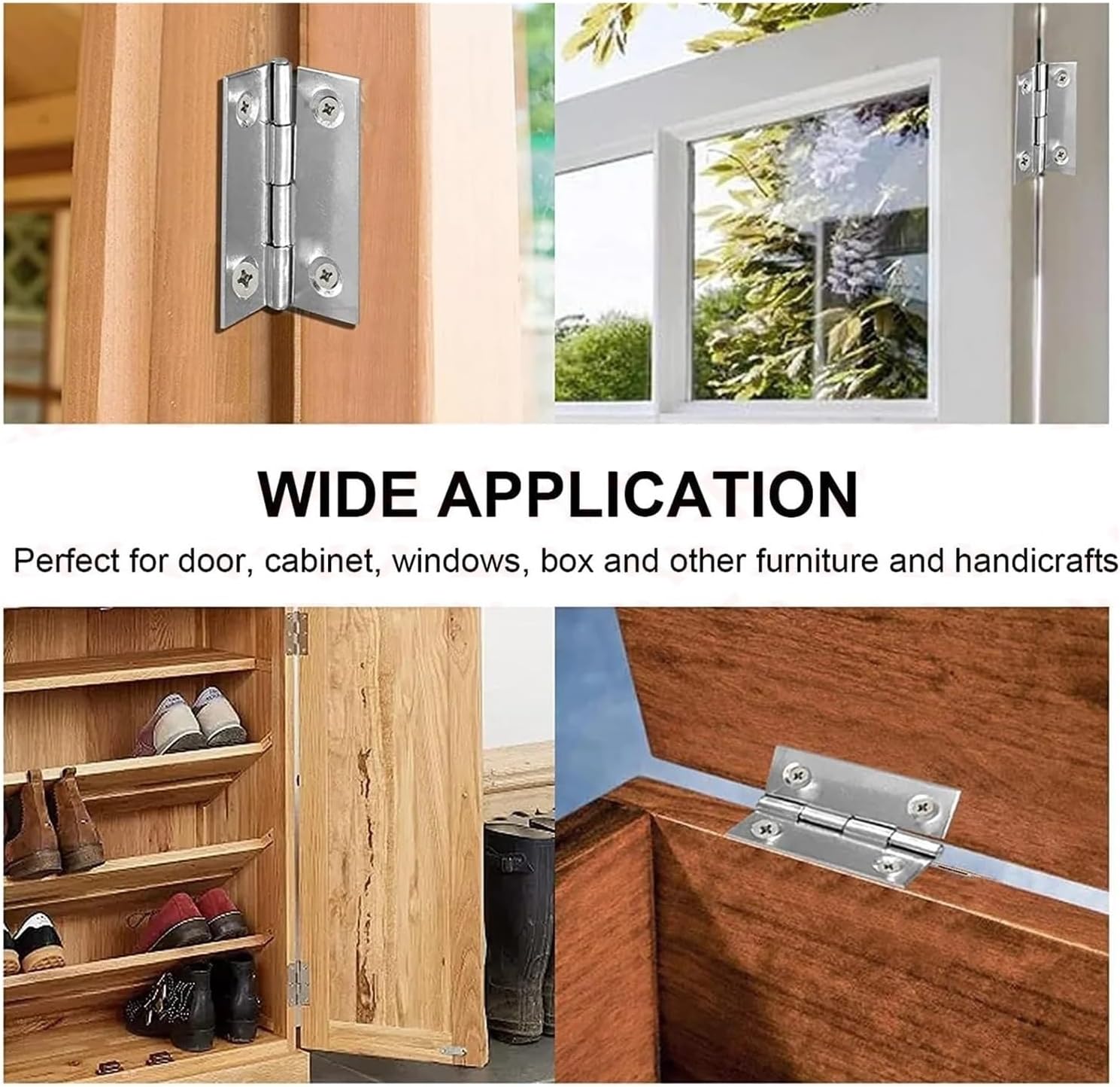 Adjustable Hinges Door Closing Hinges 20pcs 1.5 Inch Stainless Steel Folding Butt Cabinet Mini Door Hinge