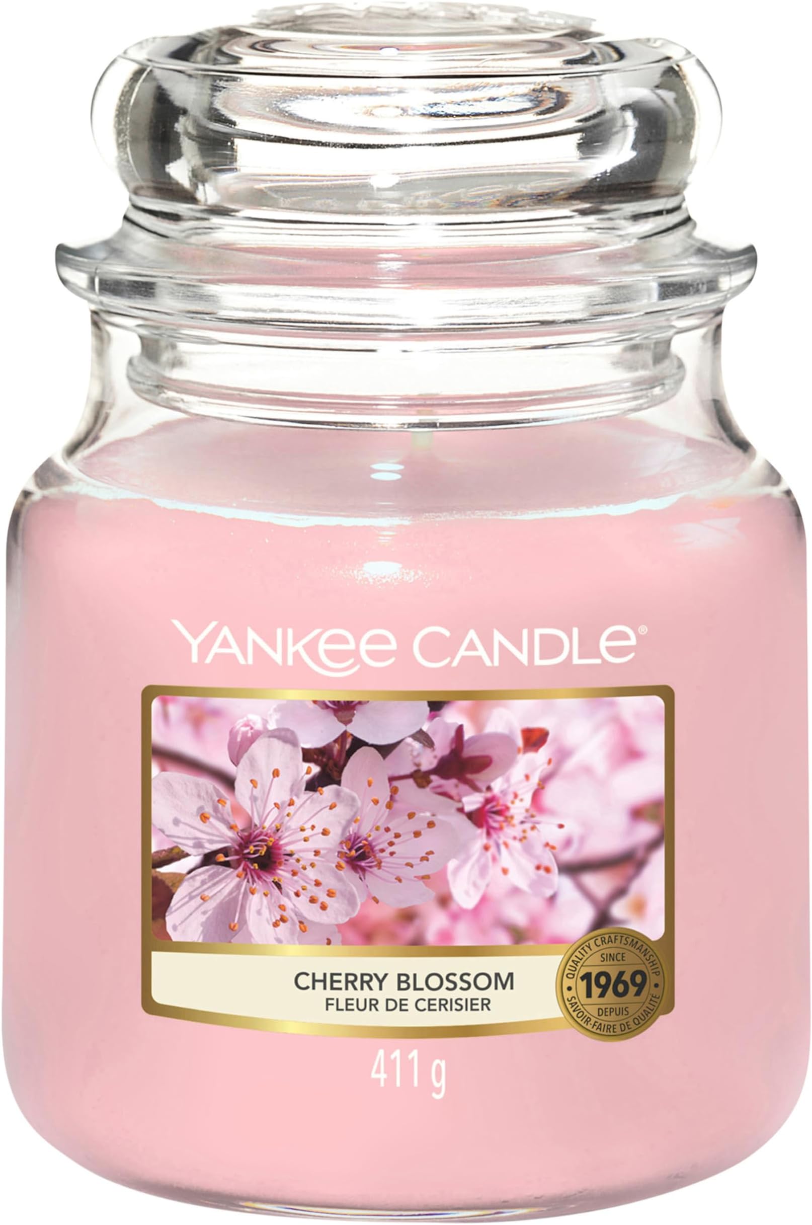 Scented Candle | Cherry Blossom Medium Jar Candle| Long Burning Candles: up to 75 Hours | Gifts for Women