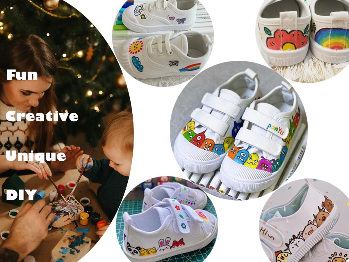 Kids White Canvas Shoes Toddler Classic Slip-on Uniform Sneaker for Girls Boys Casual Tennis Running Shoes - Image 6