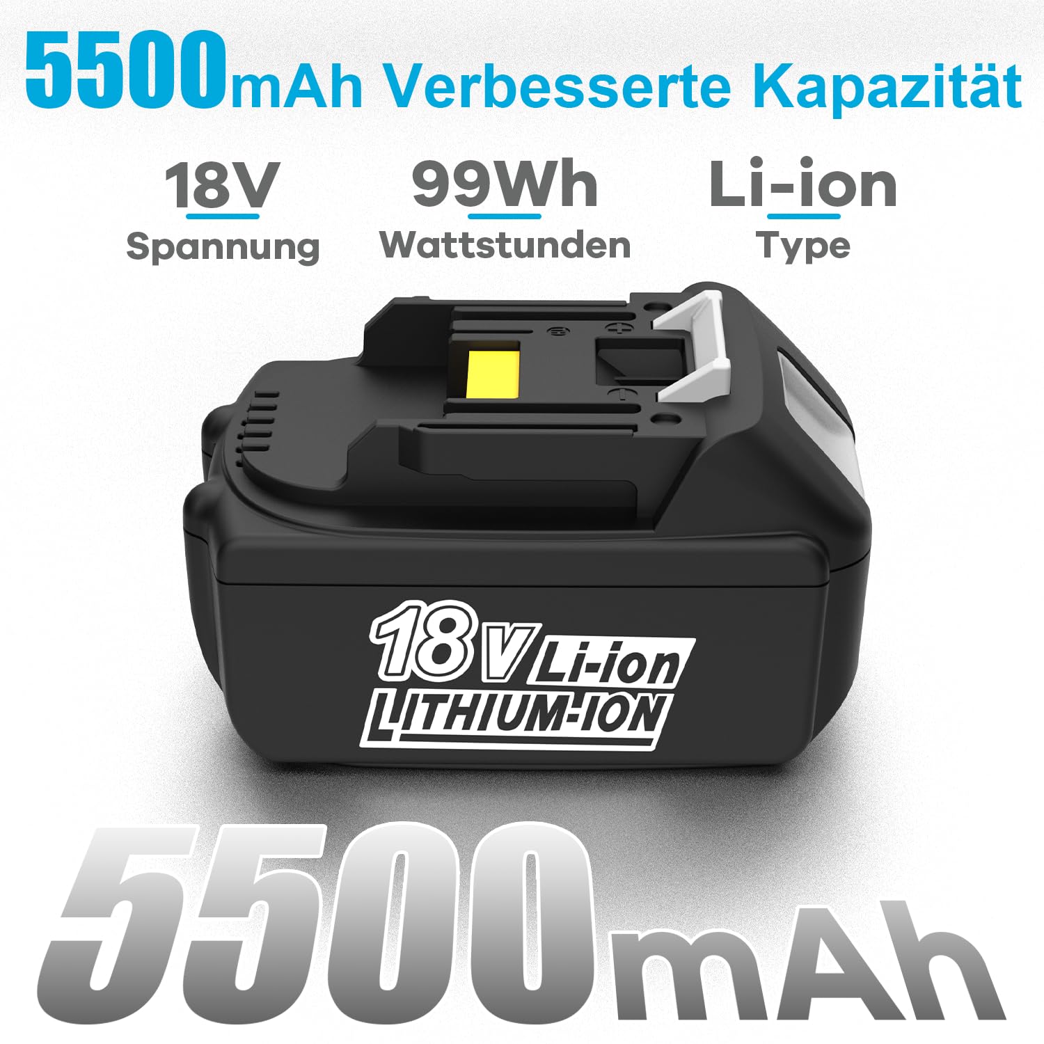 Energup 2 sztuki 18 V 5,5 Ah akumulator zamienny do akumulatora Makita 18 V z ładowarką do akumulatora BL1850B BL1840 BL1830 BL1820 BL1815 i DC18RC DC18RD ładowarka