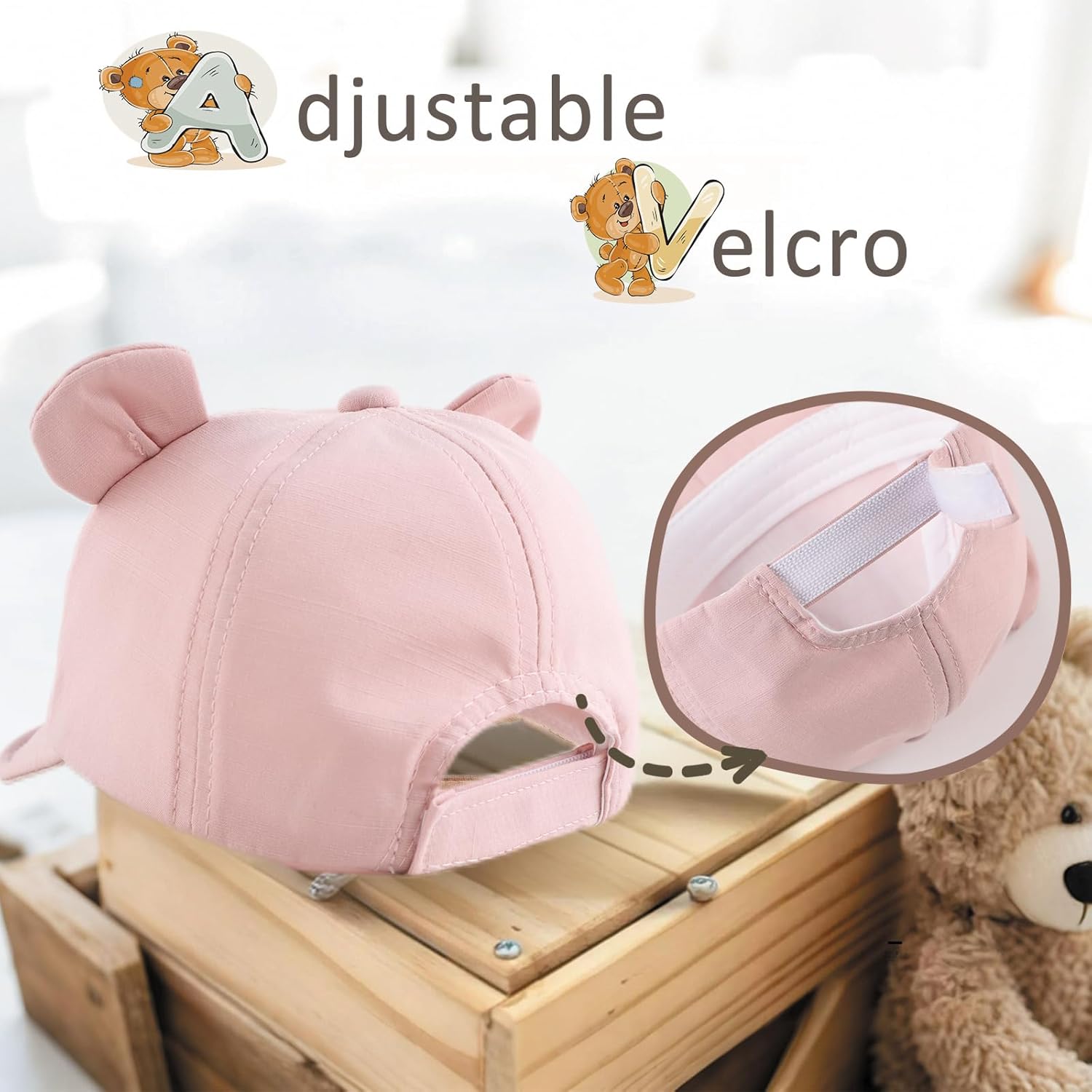 Baby Baseball Hat for Toddler Bear Sun Hats Cotton Infant Ball Caps Kid Adjustable Baseball Cap for Boys Girls 3-24M - Image 5