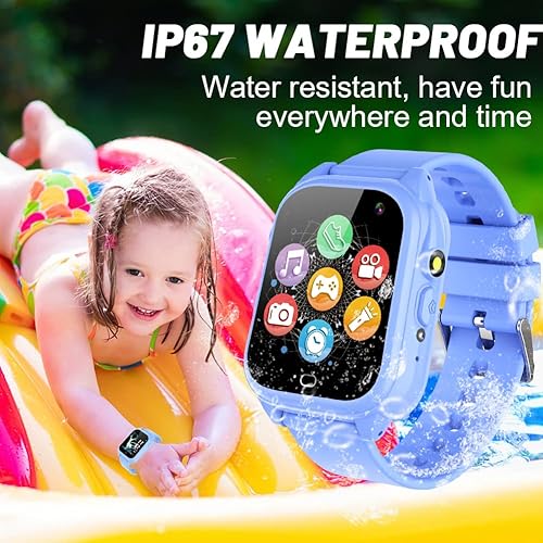 Miniatura 10 de Reloj inteligente para niños y niñas de 3 a 12 años con resistente al agua, 26 juegos, pantalla táctil de 1.44 pulgadas, cámara HD, reproductor de