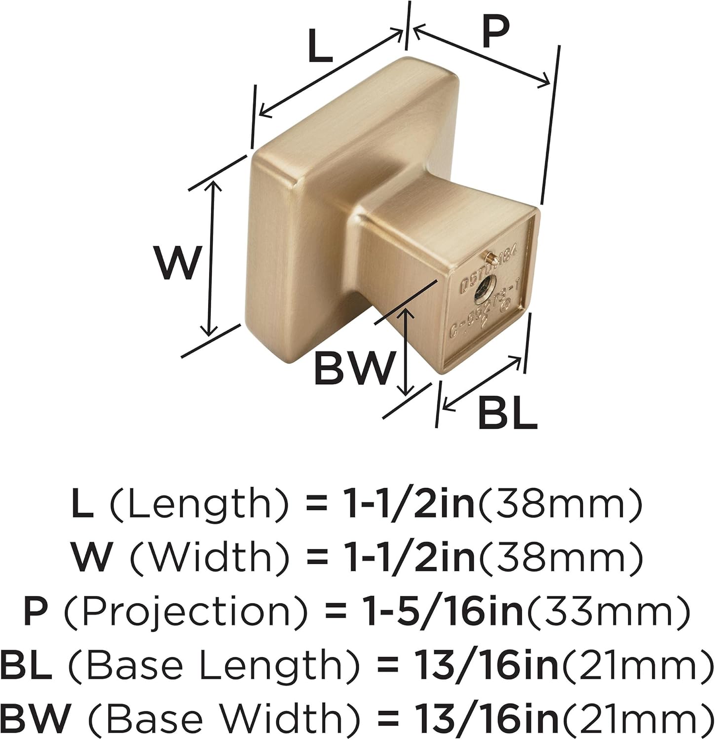 Amerock | Cabinet Knob | Champagne Bronze | 1-1/2 inch (38 mm) Length | Blackrock | 2 Pack | Drawer Knob | Cabinet Hardware