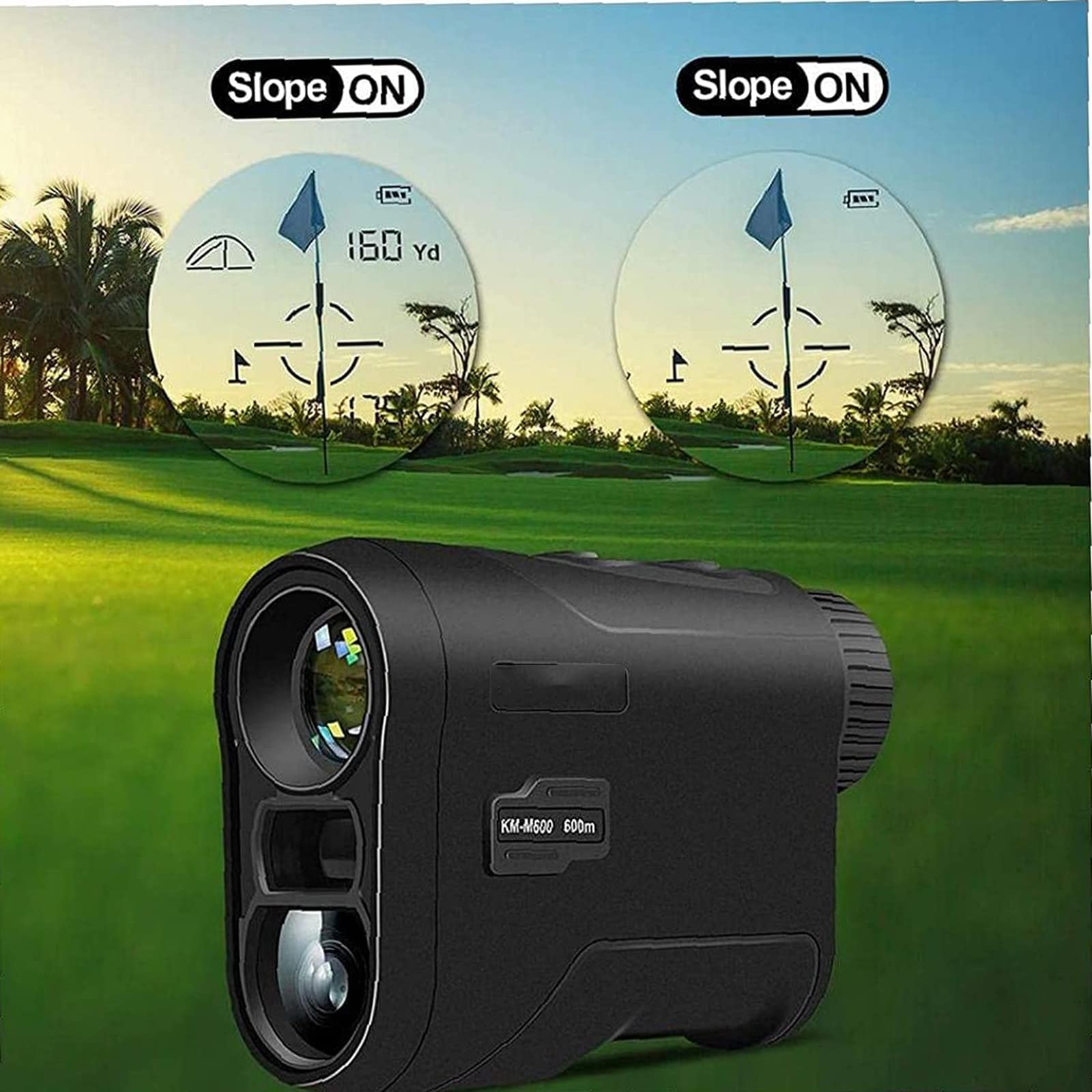 Telémetro de Caza de Mini Golf 600M con batería de Litio de 500Ma, corrección balística de Golf a Prueba de Agua de 645 Yardas 6X Aumento para telémetros de Golf