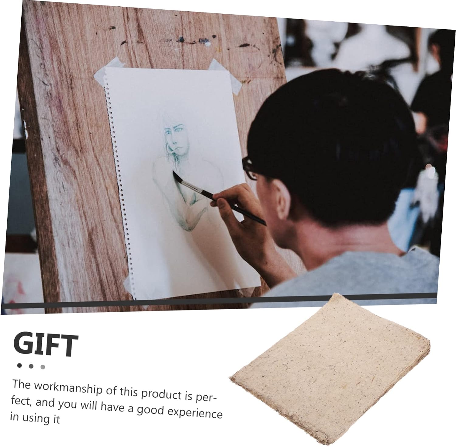 CORHAD 50sheets Drawing Papers Kraft Paper Deckle Edges Art Craft Painting Bulk Ink Absorbent