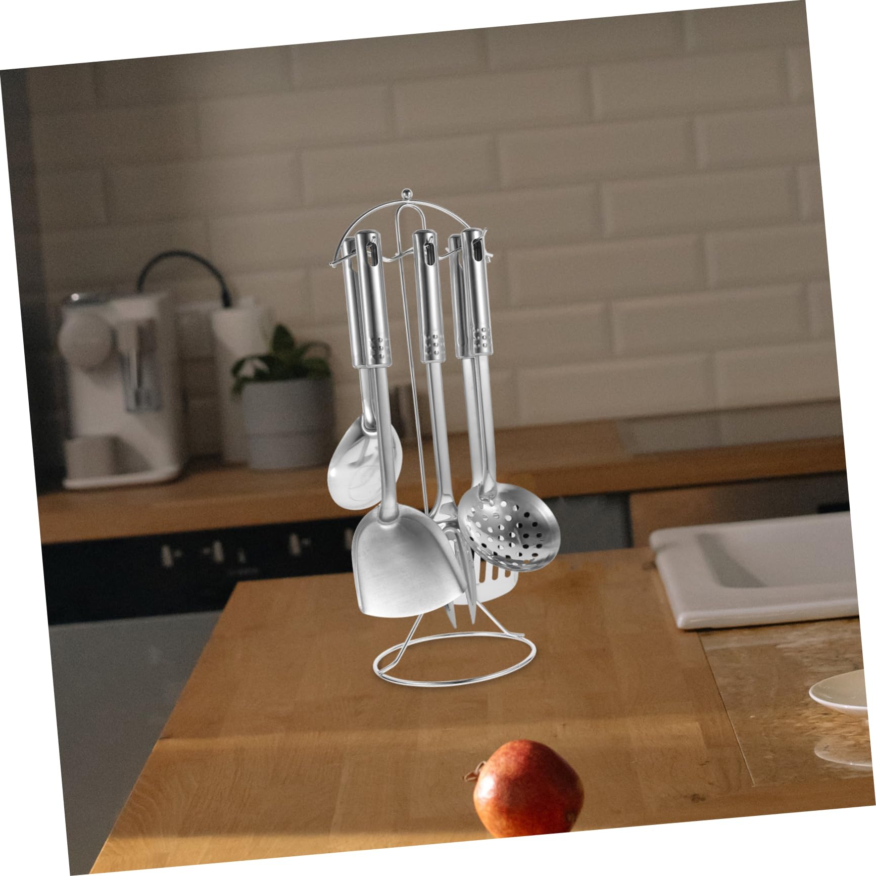 Set Utensili Cucina 7 Pezzi in Acciaio Inox per Cottura | Argento, Leggero e Inodore, Superficie Antiaderente Facile da Pulire, Stile Casual per Casa Stile Casuale