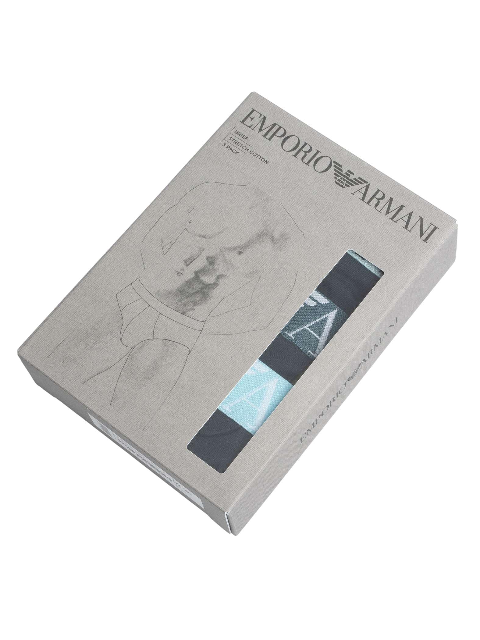 EMPORIO ARMANI Confezione da 3 Slip da Uomo, AR.Blu/AR.Blu/AR.Blu, XXL