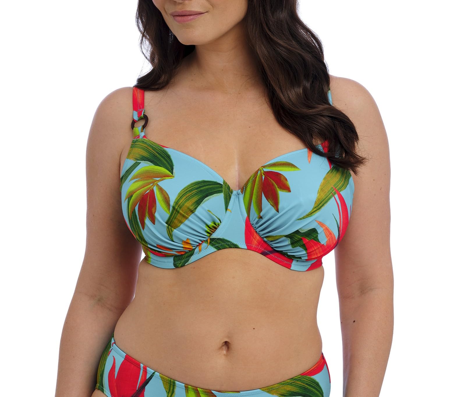 Fantasie Swim Women's Pichola Underwire Gathered Full Cup Bikini Top, Aqua, 34E