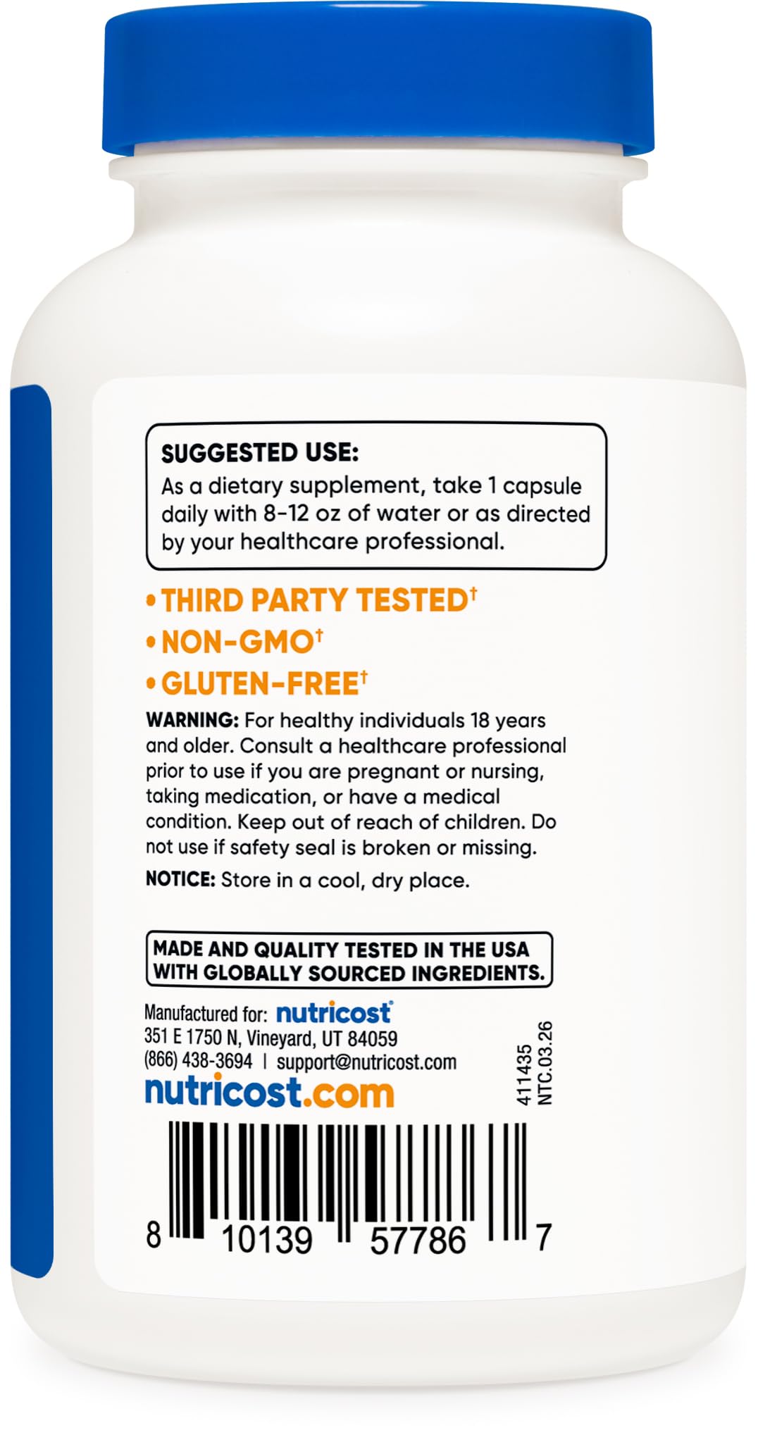 Nutricost Zinc (50mg) with Selenium (200mcg) 240 Capsules, Gluten-Free — Amazon image 4