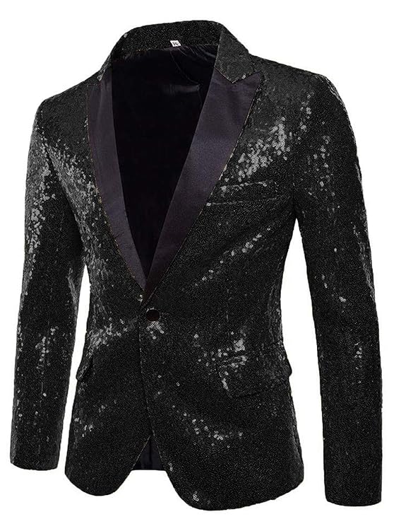 black glitter blazer mens