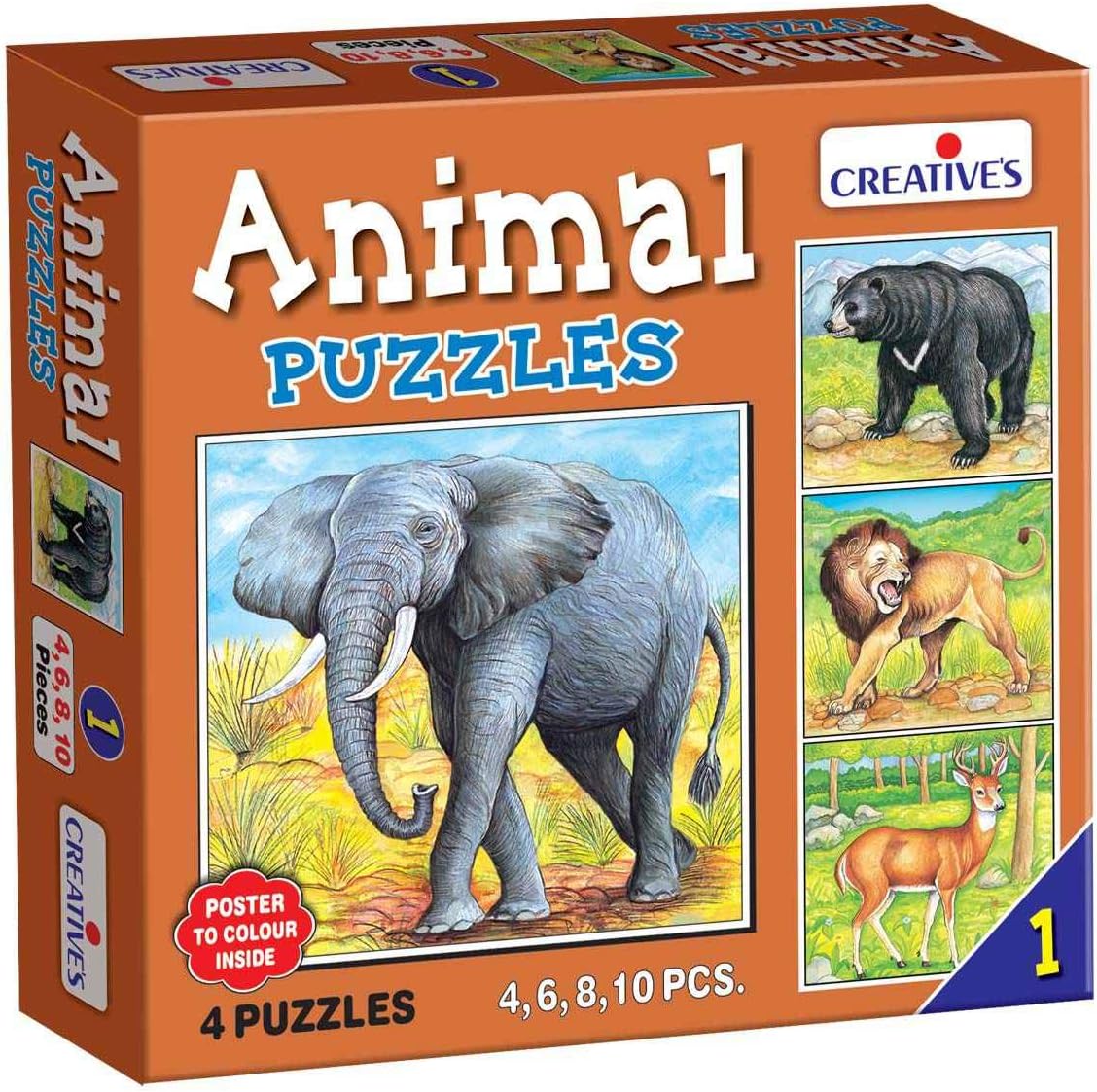 Creative Educational Number 1 Animal Puzzle (10-Piece)