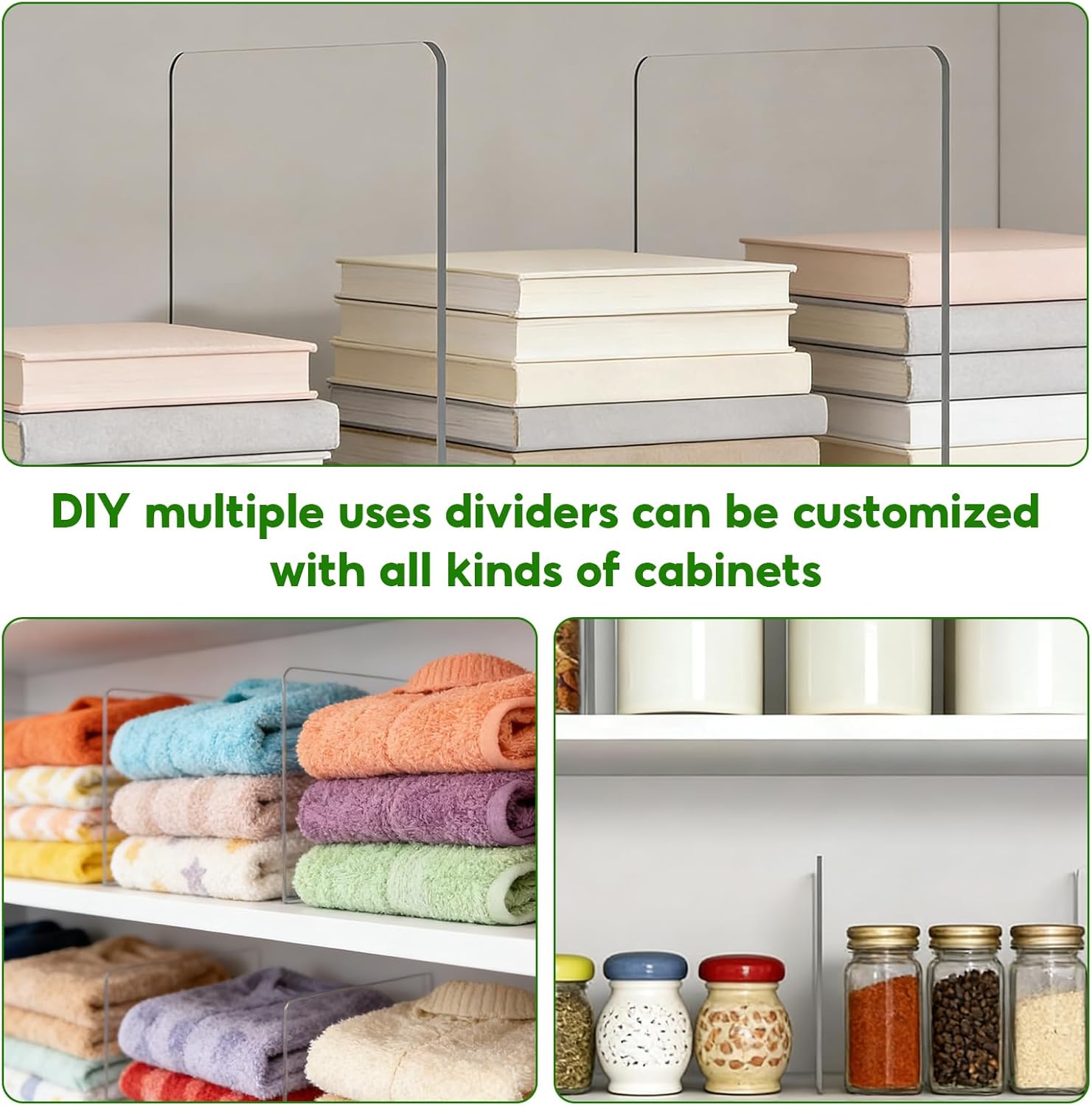 Upgraded and Thickened Closet Shelf Organizers and Storage Purse Organizer for Closet 6-Pack Clear Acrylic Shelf Dividers for Clutches Clothes Towel Adjustable Space