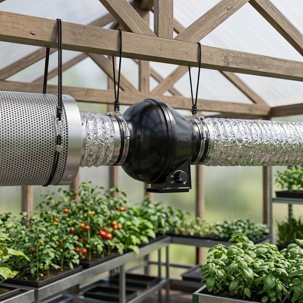 10,2 cm Inline-Ventilator, Luftstromregler mit einstellbarer