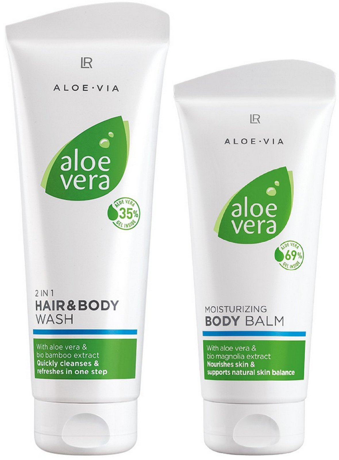 LR ALOE VIA Kit de soin du corps à l'aloe vera (shampoing 250 ml et baume pour le corps 200 ml)