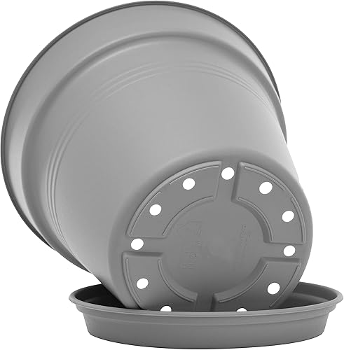 Miniatura 4 de Mintra Home - Paquete de 4 macetas de jardín (color gris, 13 cm5 pulgadas de diámetro)