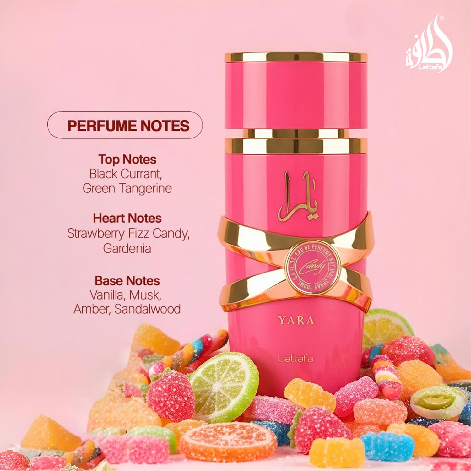 Lattafa Yara Candy - Vanilla, Fruity, Citrus, Floral - Eau de Parfum Long-Lasting Fragrance for Women, 3.40 Ounce / 100 ml - Image 4