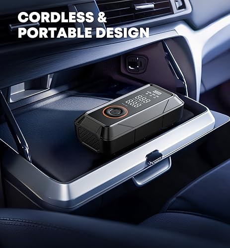 Miniatura 8 de Inflador de neumáticos, compresor de aire portátil - Inflado inalámbrico y CC Bomba portátil de 150 PSI para coches, bicicletas, motocicletas,