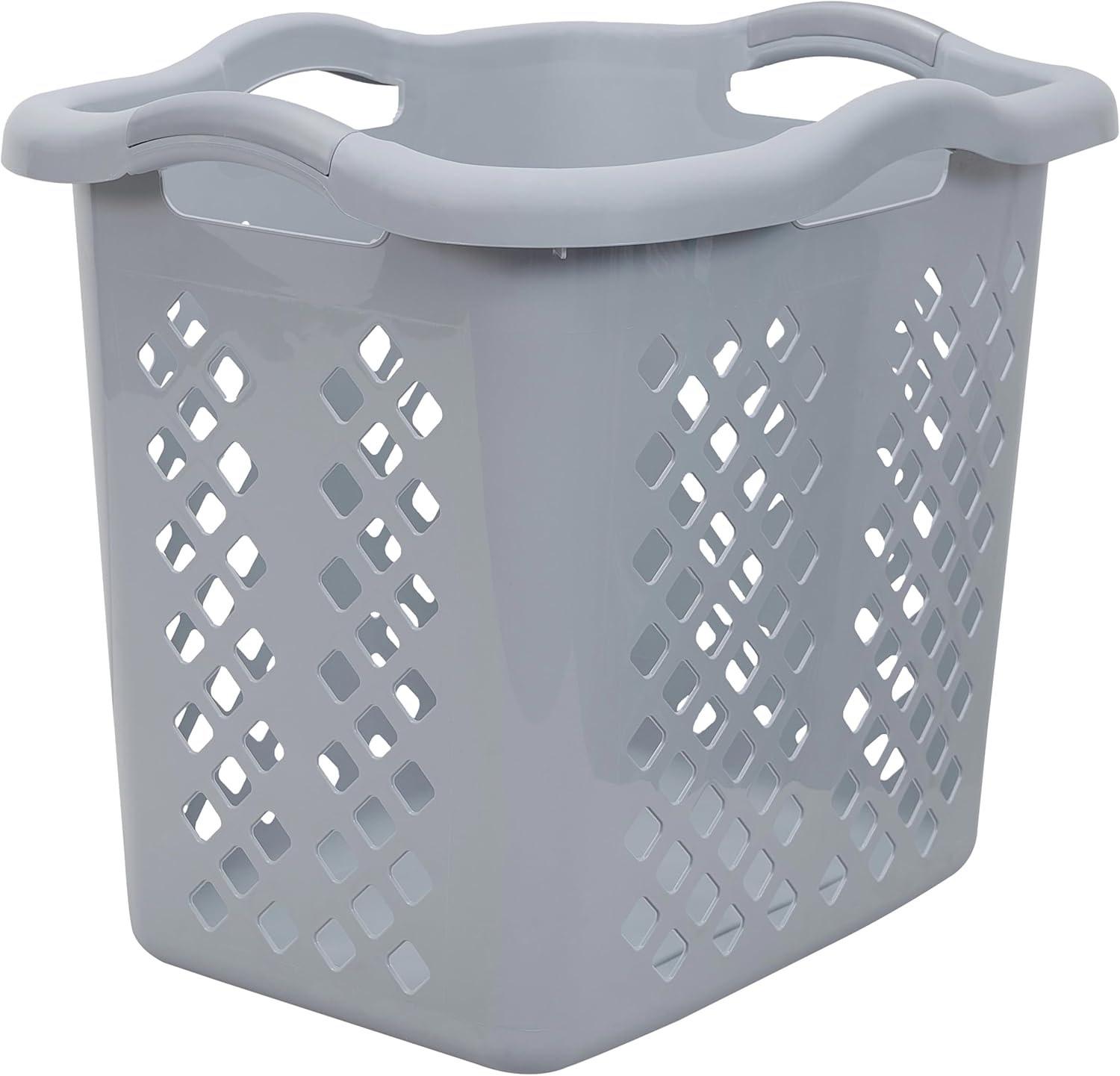 Laundry Hamper Basket with Diamond Pattern, 2 Bushel Capacity, Black, 21.6 x 17 x 18.9 inches (2, Cement)