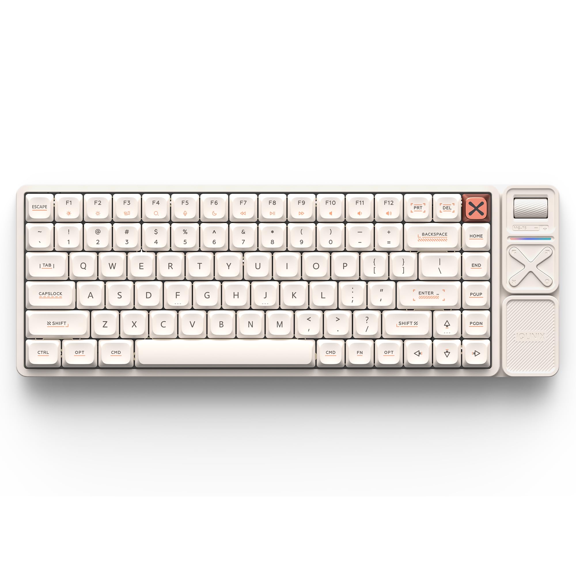 Photo 1 of IQUNIX Magi75 Pro Low-Profile Wireless Mechanical Keyboard 75% Layout, Hot-Swappable Creamy Linear, RGB Backlit, Full Aluminum, VIA Customizable for Mac/Windows/Linux (Media Controls)