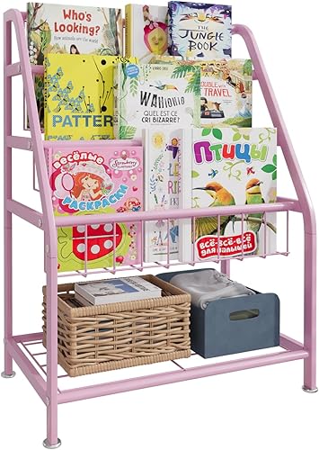 aboxoo Estantería infantil pequeña independiente para habitación de los niños, estantería de 18 pulgadas, organizador de juguetes, estantería