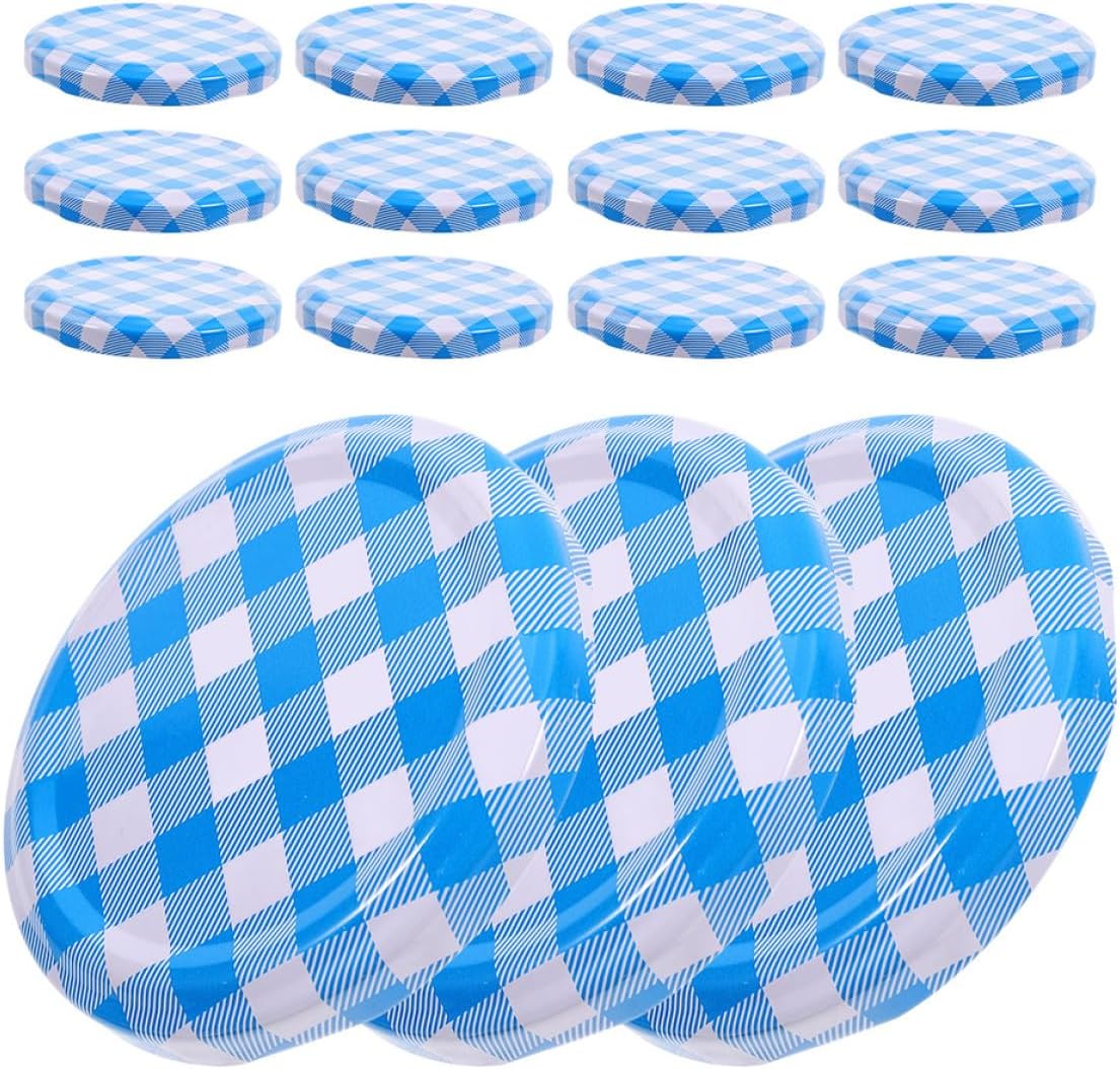 50 Pcs 63mm Tinplate Wide Mouth Jar Lids Metal Canning Covers Leak-proof Sealing Caps for Food Storage and Jam Jars