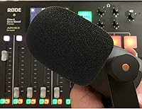 Vista 5 de PodMic - Cubierta de espuma con filtro pop, cubierta de viento para micrófono, personalizada para micrófono de podcasting Rode PodMic para bloquear