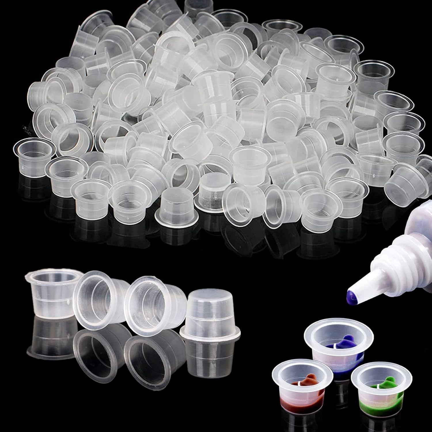 Amazon.com: Yuelong 1000pcs Tattoo Ink Caps Cups 13MM Medium Disposable ...