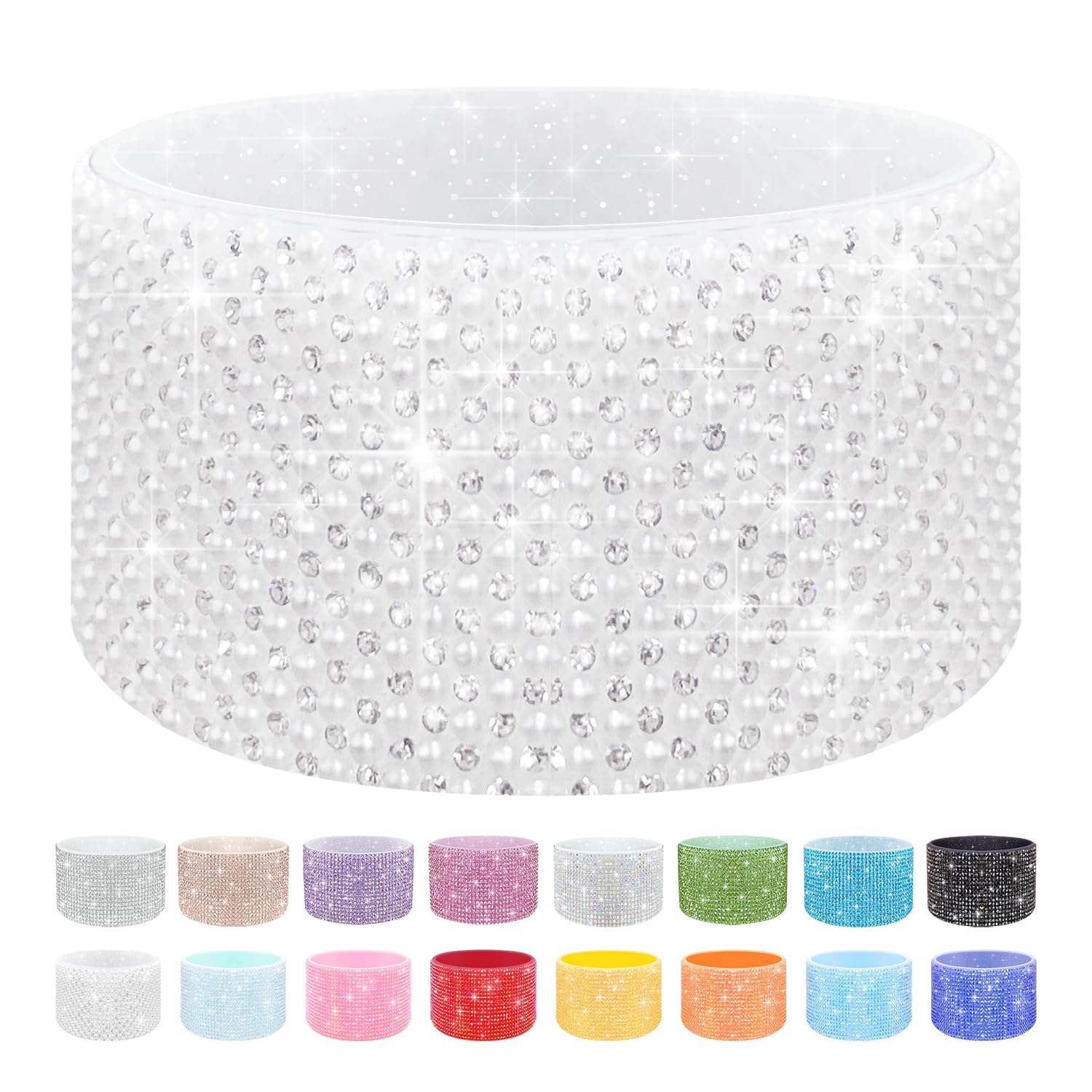 WORBSS Diamond Glitter Silicone Boot for Stanley Cup 20-40oz Tumbler for Simple Modern 30-40oz Trek Tumbler Accessories for 2.8-2.9 inch Trapezoidal