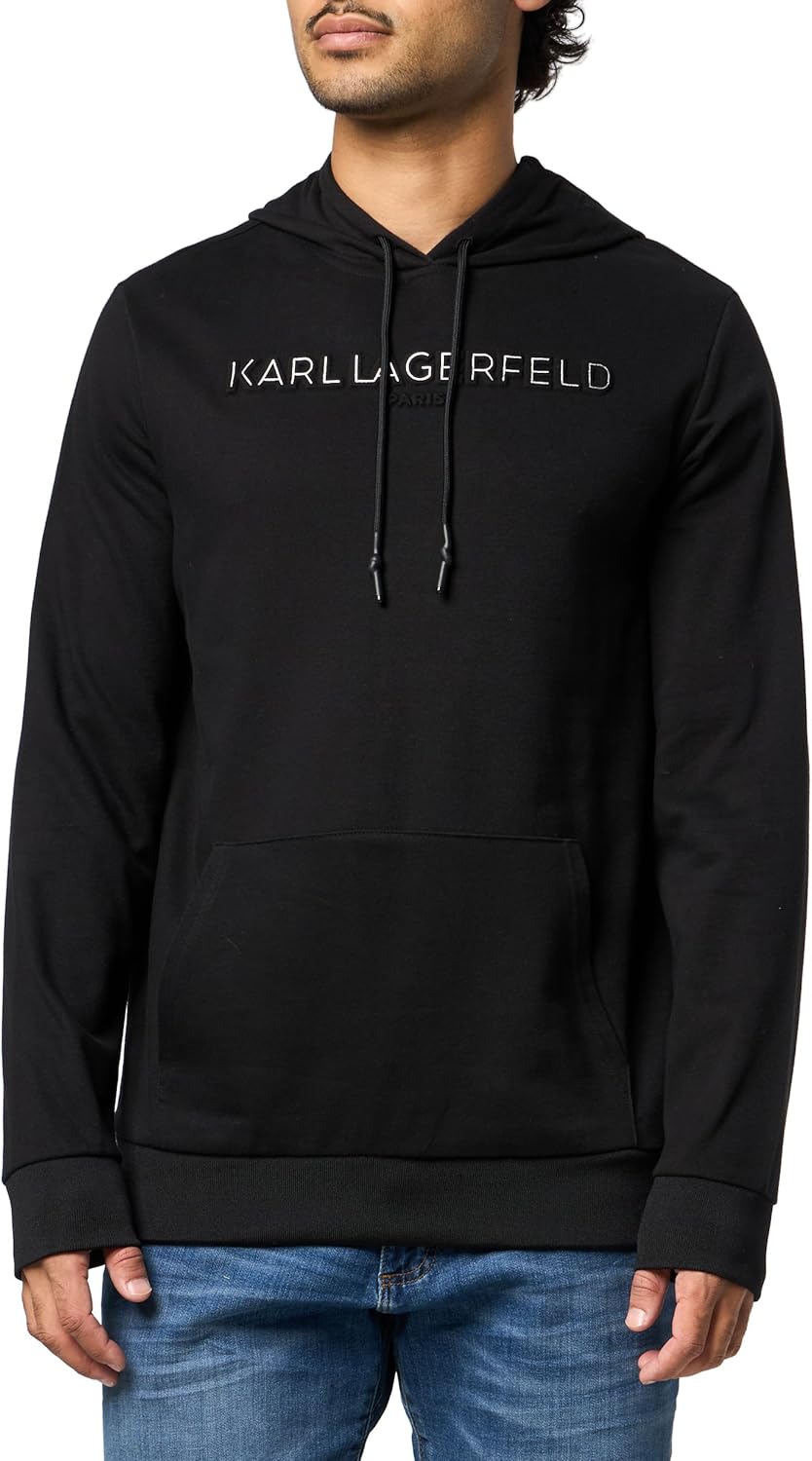 KARL LAGERFELD mens Crewneck Logo Basic Relaxed Fit Sweatshirt