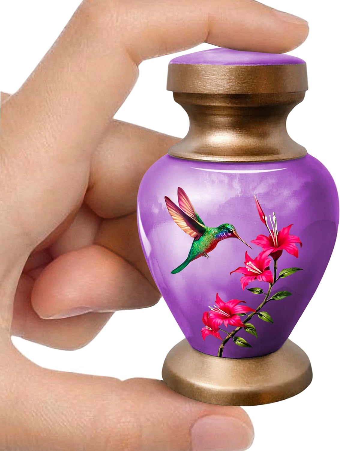 Pink Hummingbird Cremation Urn for Adult Human Ashes – Large Memorial Urn for Women, A Loving Tribute with Grace, Beauty & Quiet Strength