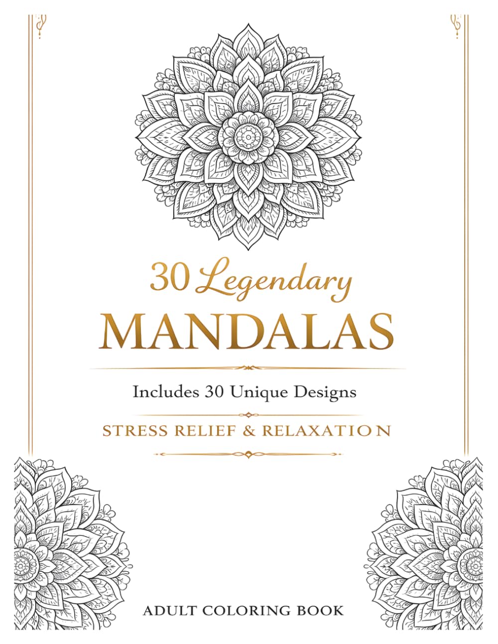 30 Legendary Mandalas Coloring Book for Adults: High Detail Designs for Relaxation and Stress Relief