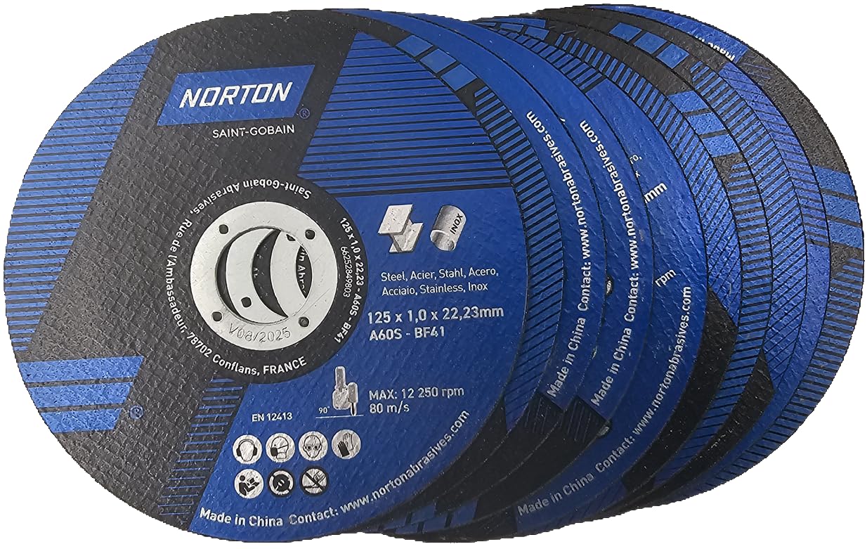 Disco de Corte Inox AR102 - 115 X 1,0 X 22,23 - Norton - Máquinas e Equipamentos